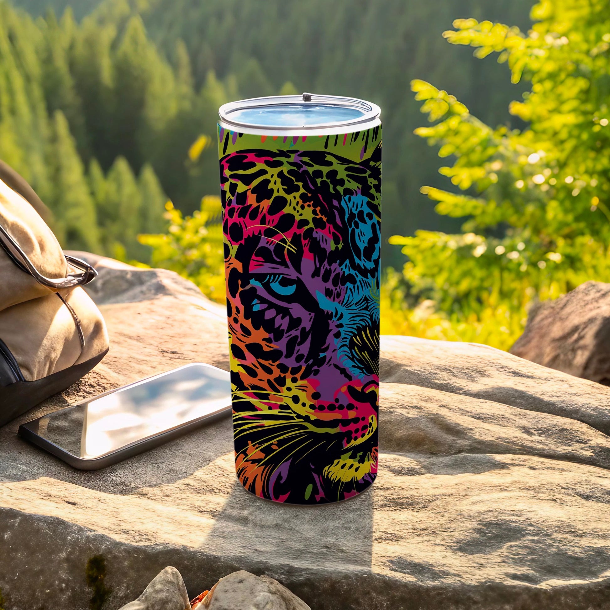Vibrant Leopard Design Tumbler Abstract Art Drinkware product type
Tumbler
Drinkware
Leopard Print
Jaguar Design
Animal Pattern
Colorful Tumbler
Vibrant Art
Abstract Style
Pop Art Theme
Travel Mug
Insulated Cup
Hydration Solution
Artistic Print
Wild Cat Design
Unique Gift
Outdoor Tumbler
Nature Inspired
Bright Beverage
Modern Drinkware
Reusable Tumbler