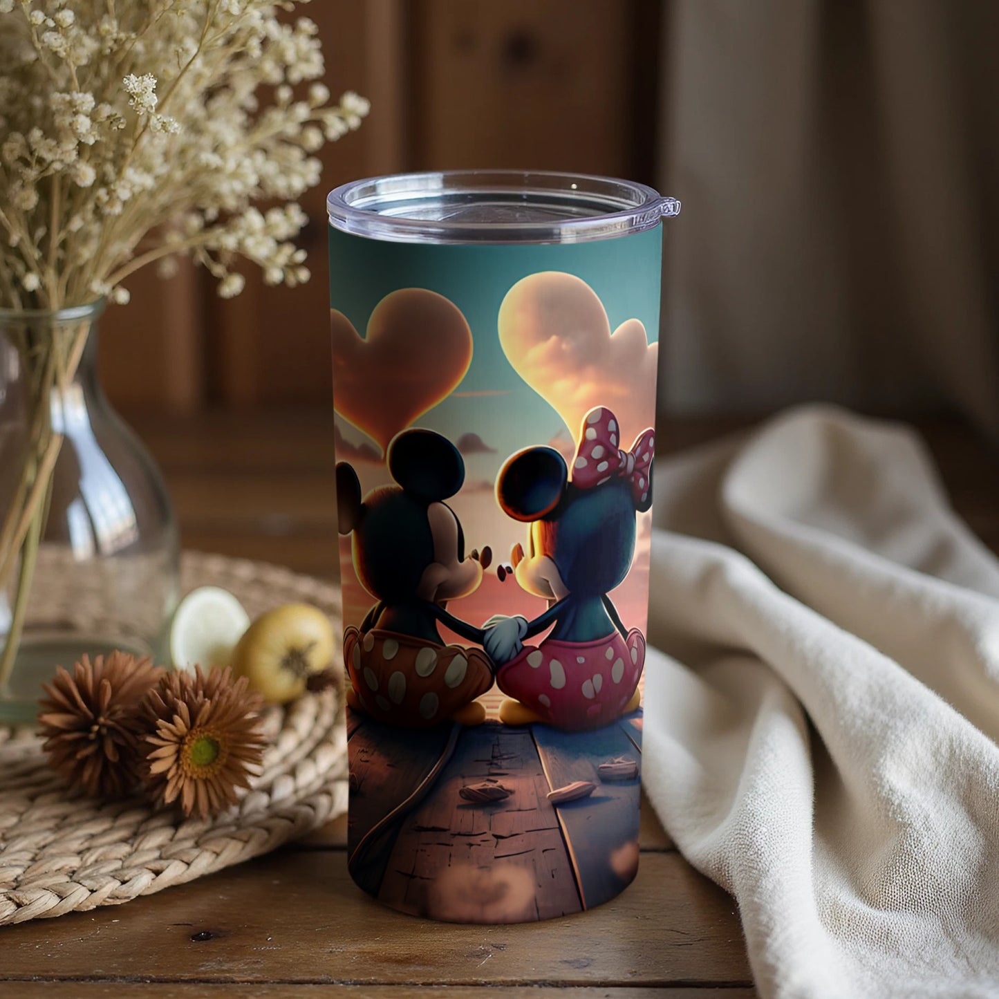 Adorable Couple with Heart Balloons Tumbler