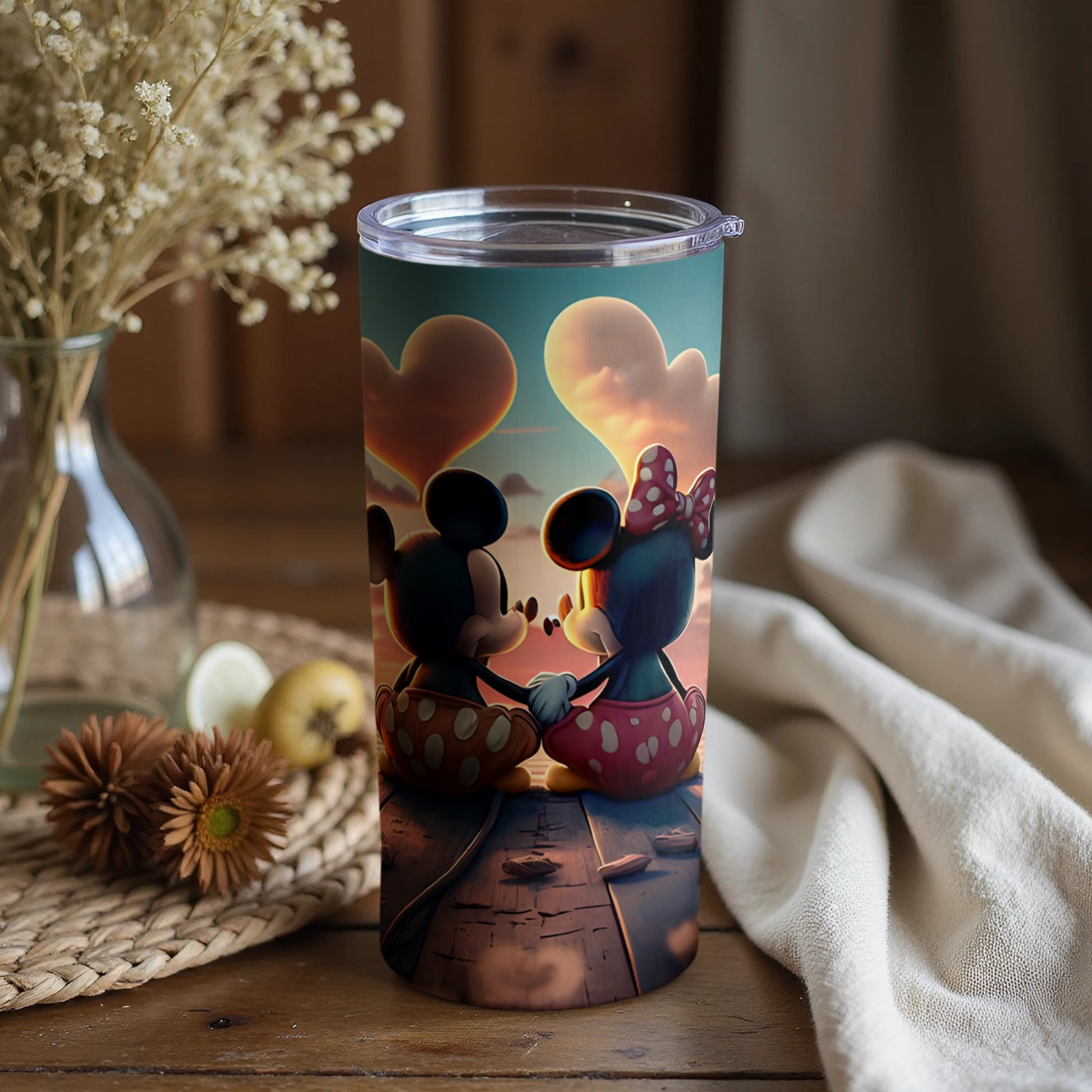 Adorable Couple with Heart Balloons Tumbler