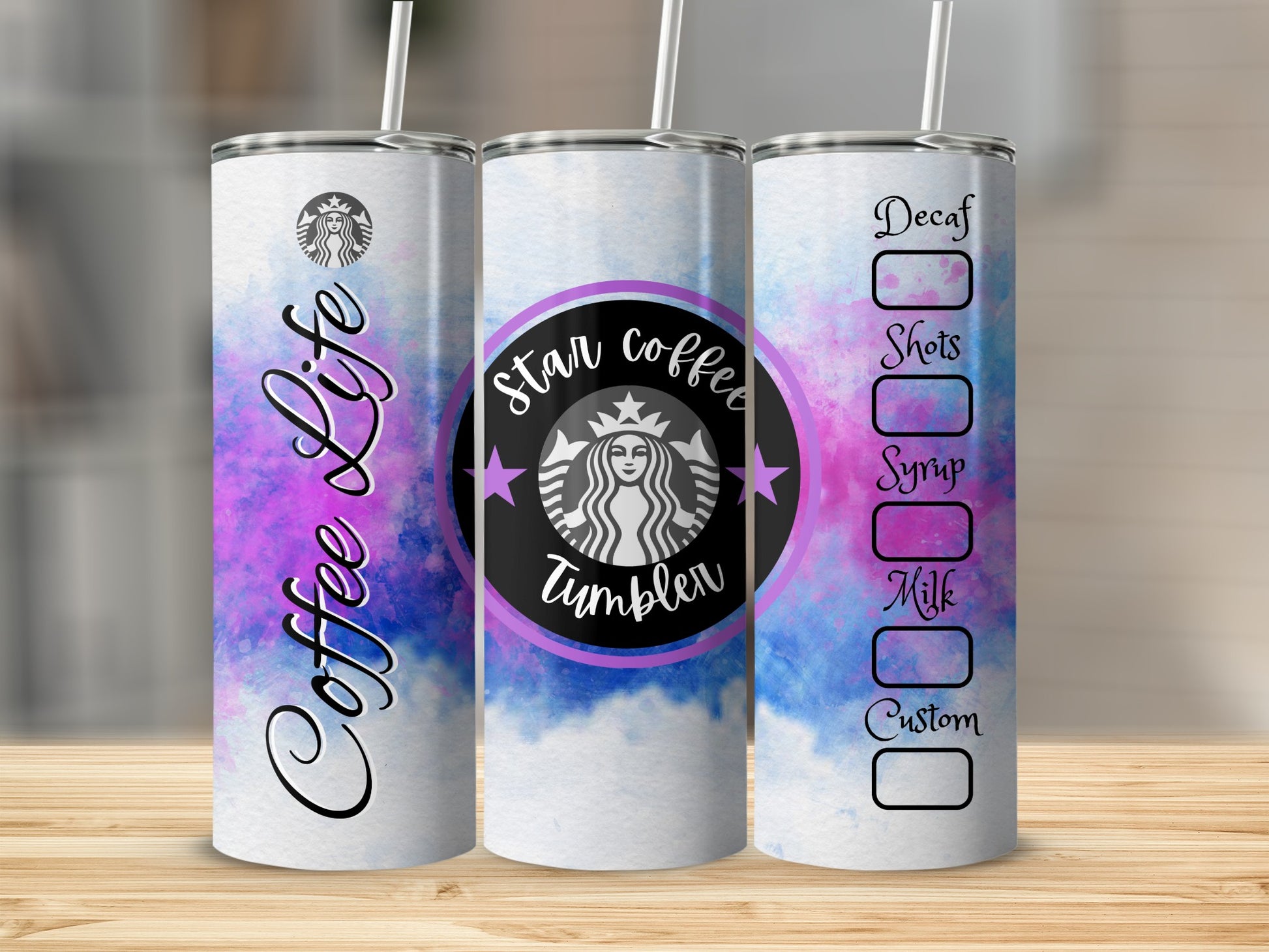 Star Coffee Tumbler Customizable Drink Options