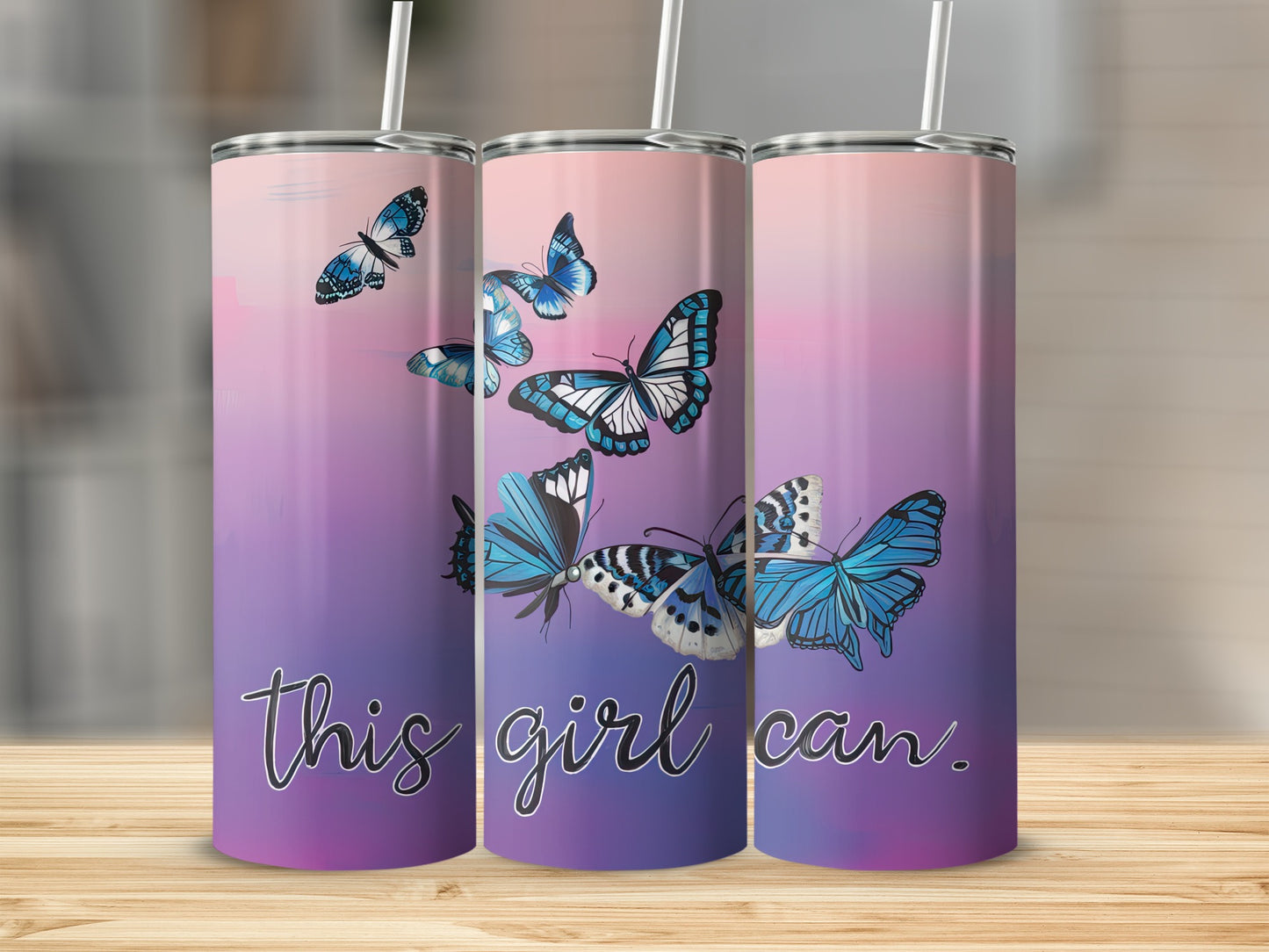 This Girl Can Butterfly Design Insulated Tumbler