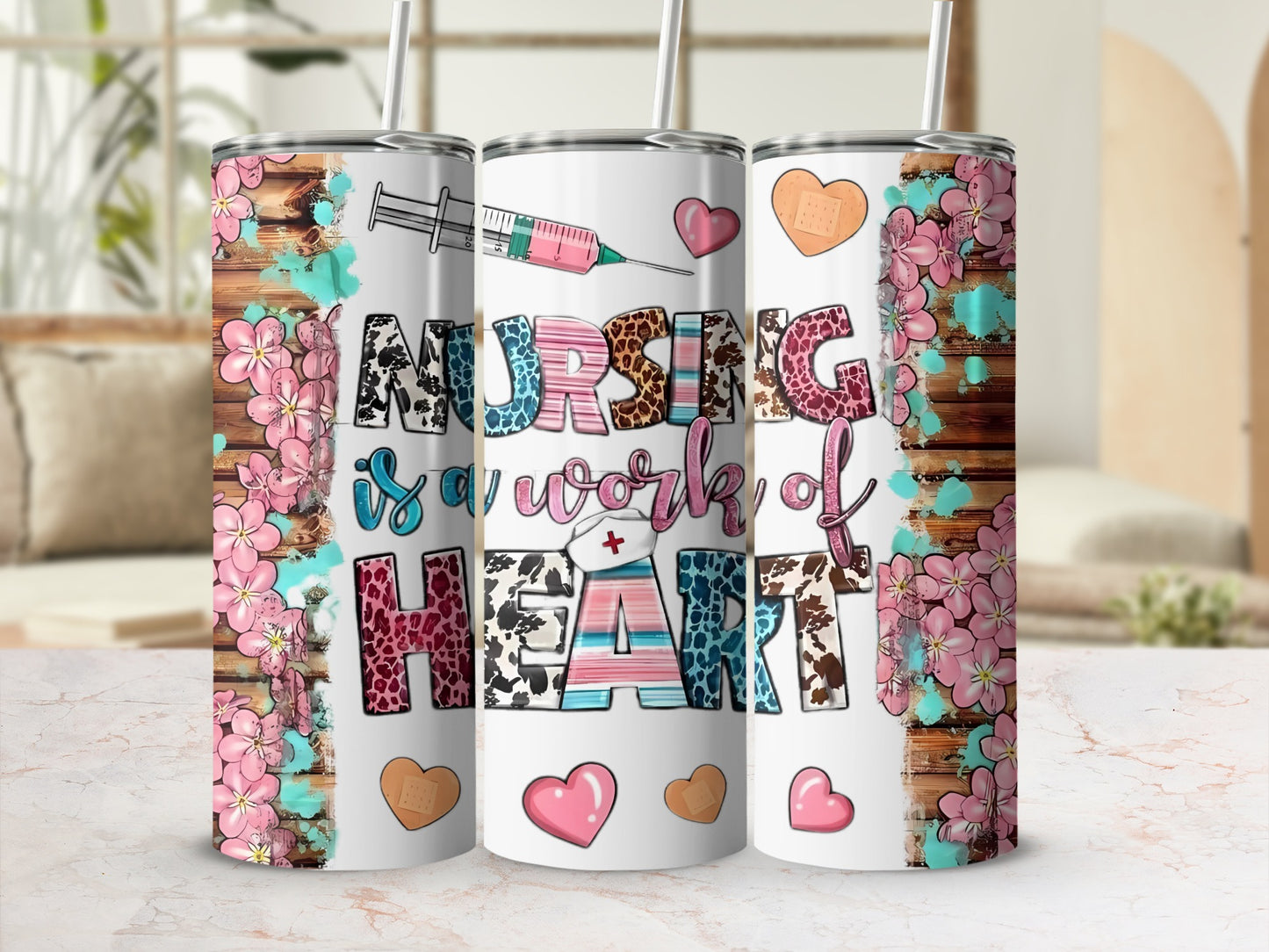 Nursing is a Work of Heart Tumbler Cup