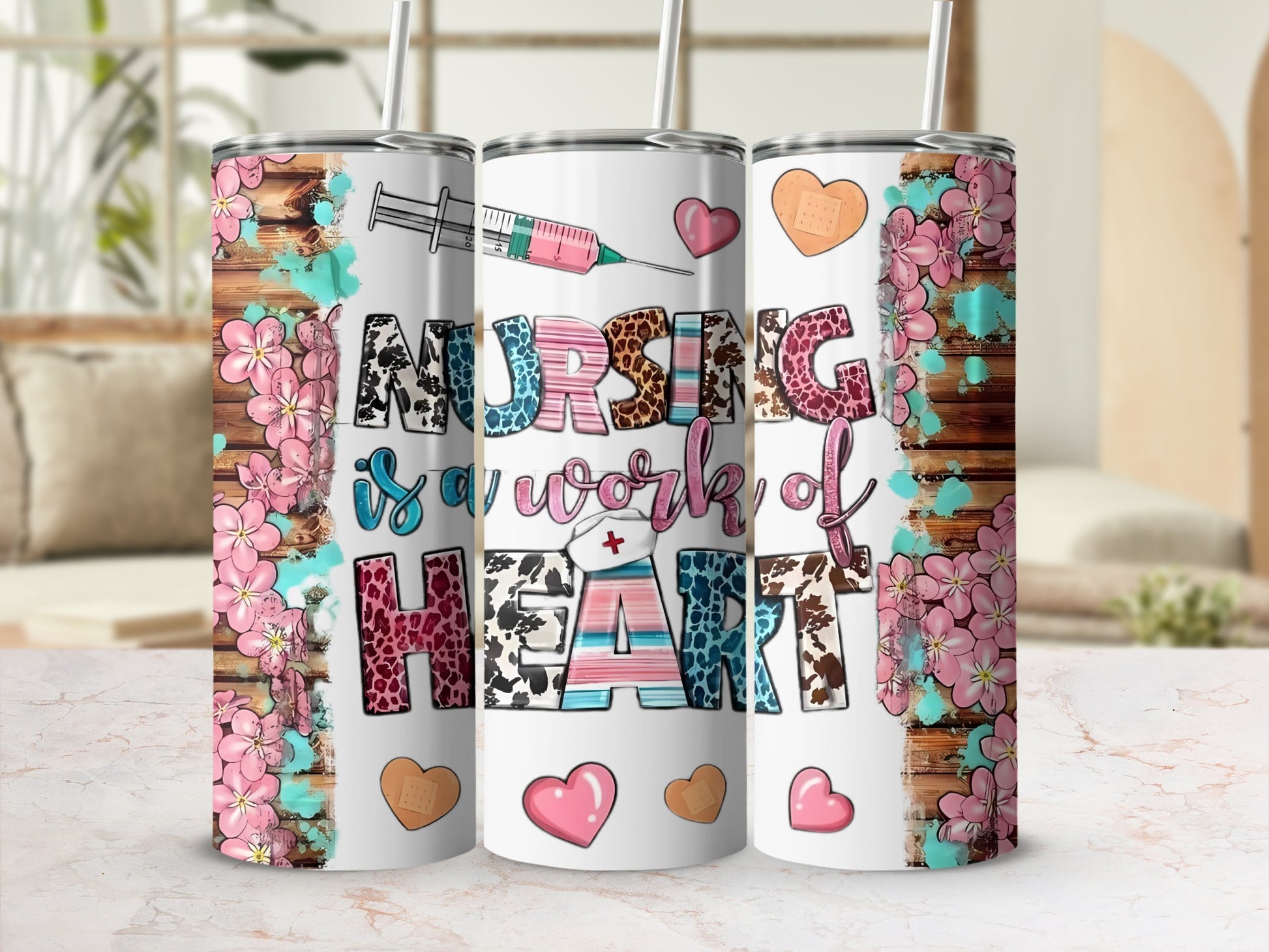 Nursing is a Work of Heart Tumbler Cup