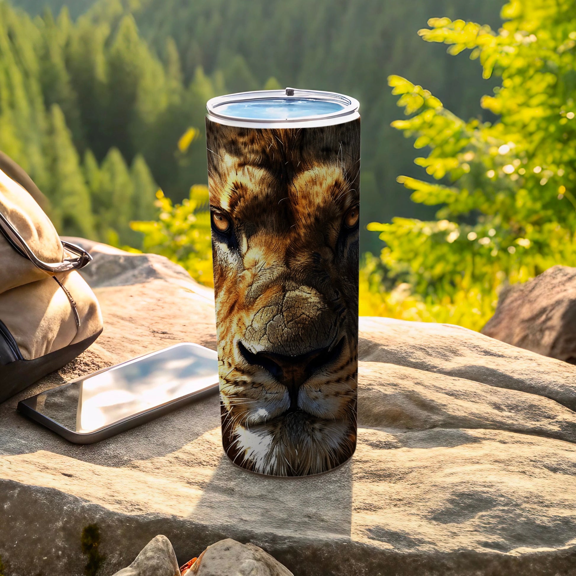 Majestic Lion Face Design Outdoor Tumbler product type
Lion
Lion face
Wildlife
Animal print
Safari animal
Big cat
King jungle
Nature inspired
Outdoor gear
Travel mug
Insulated tumbler
Drinkware
Beverage holder
Adventure cup
Forest background
Rustic design
Unique gift
Animal lover
Wild beauty
Powerful animal