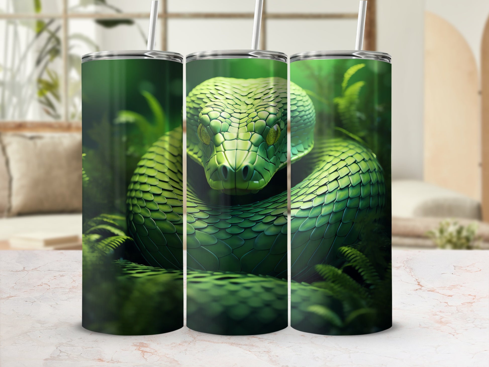 Viper Snake Green Reptile Striking Scales Vivid Foliage product type