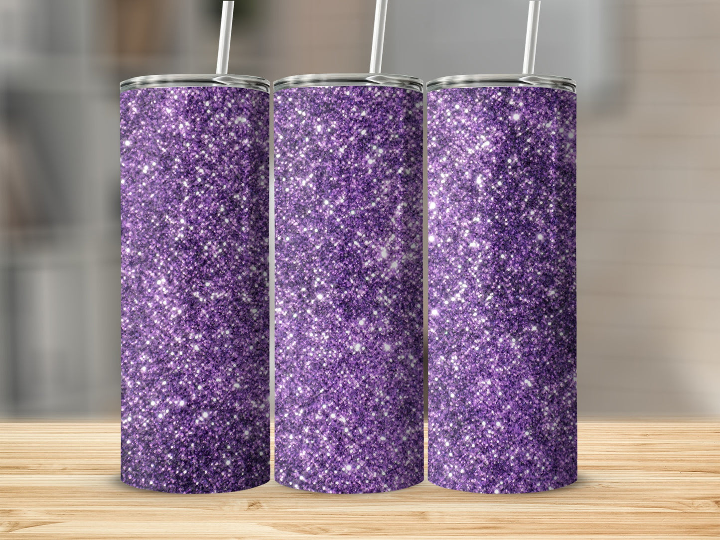 Sparkling Glitter Purple Tumbler for Daily Use