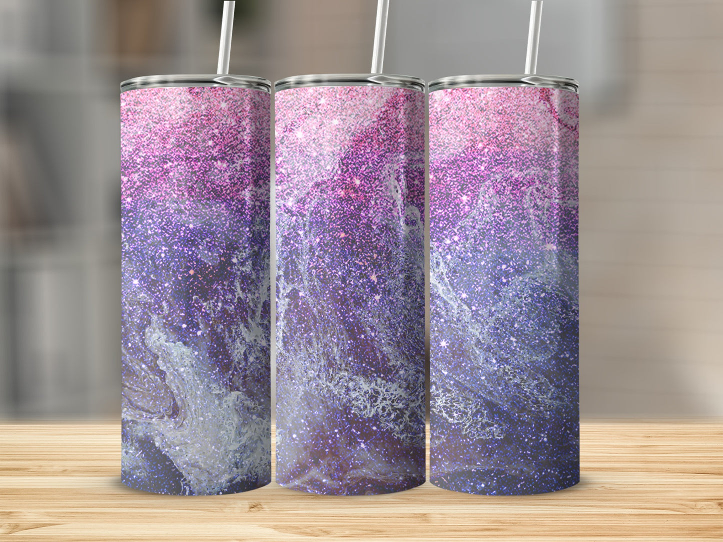 Sparkling Gradient Pink and Purple Tumbler Product