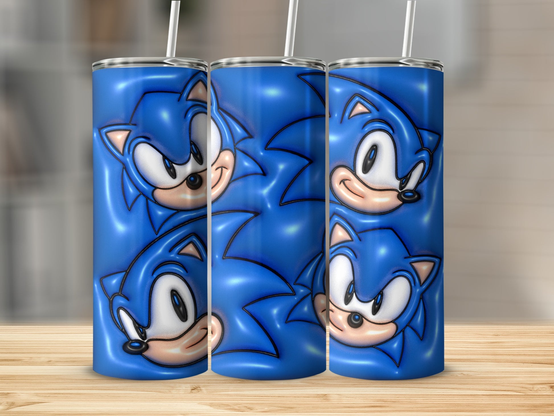 Sonic the Hedgehog Blue Graphic Tumbler Cups