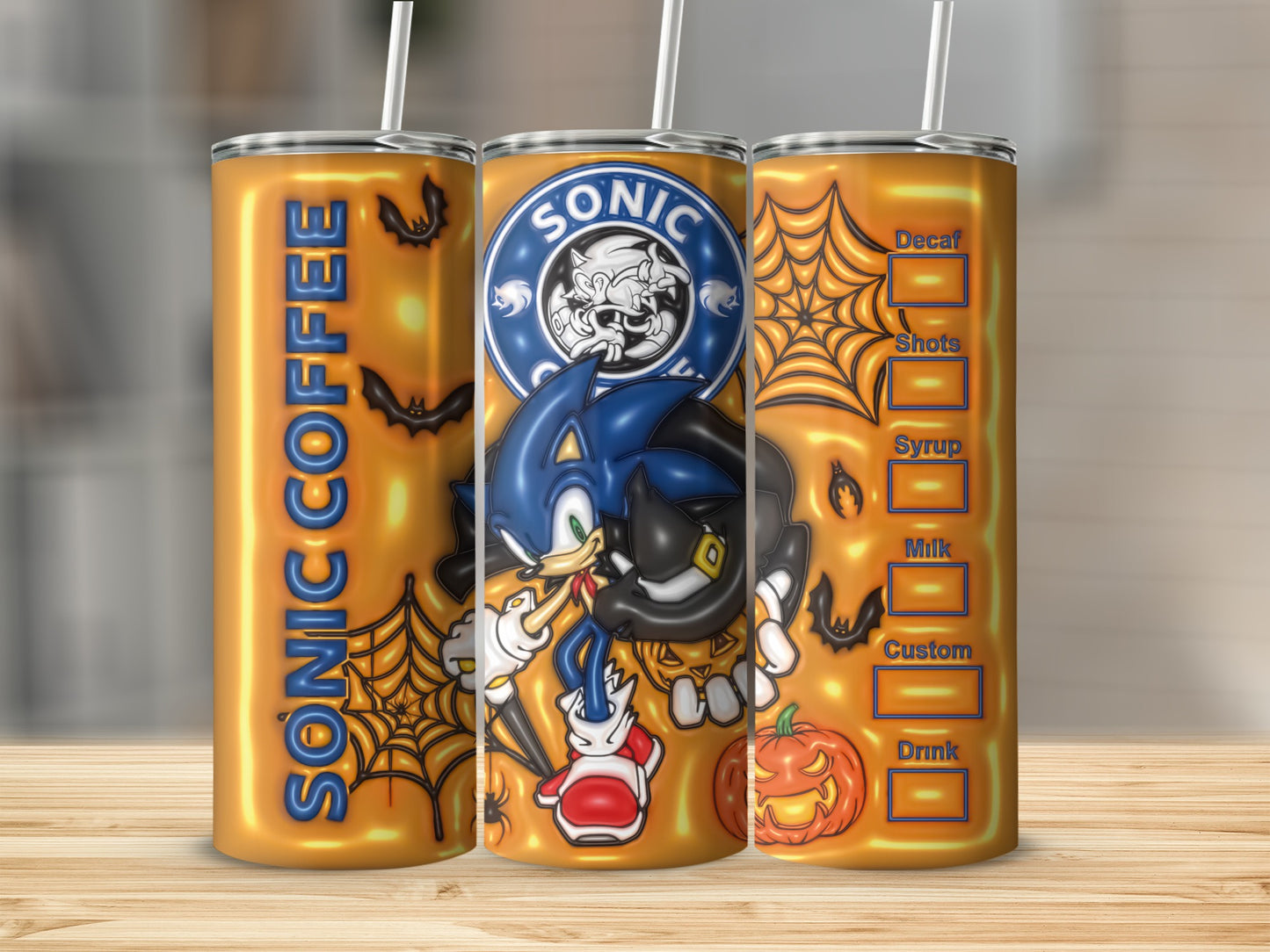 Sonic Coffee Halloween Tumbler Custom Drink Options