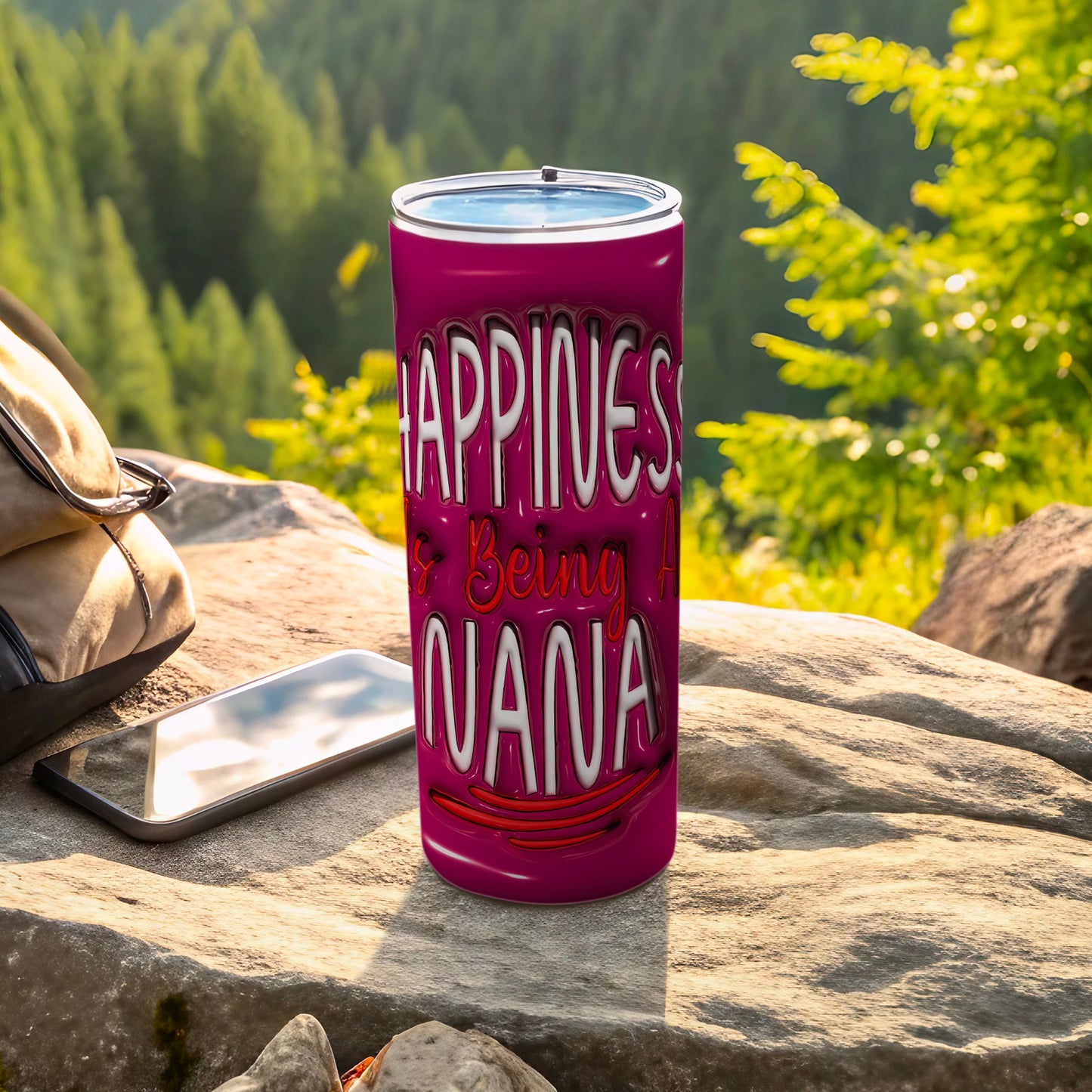 HAPPINESS is Being A NANA pink tumbler product type