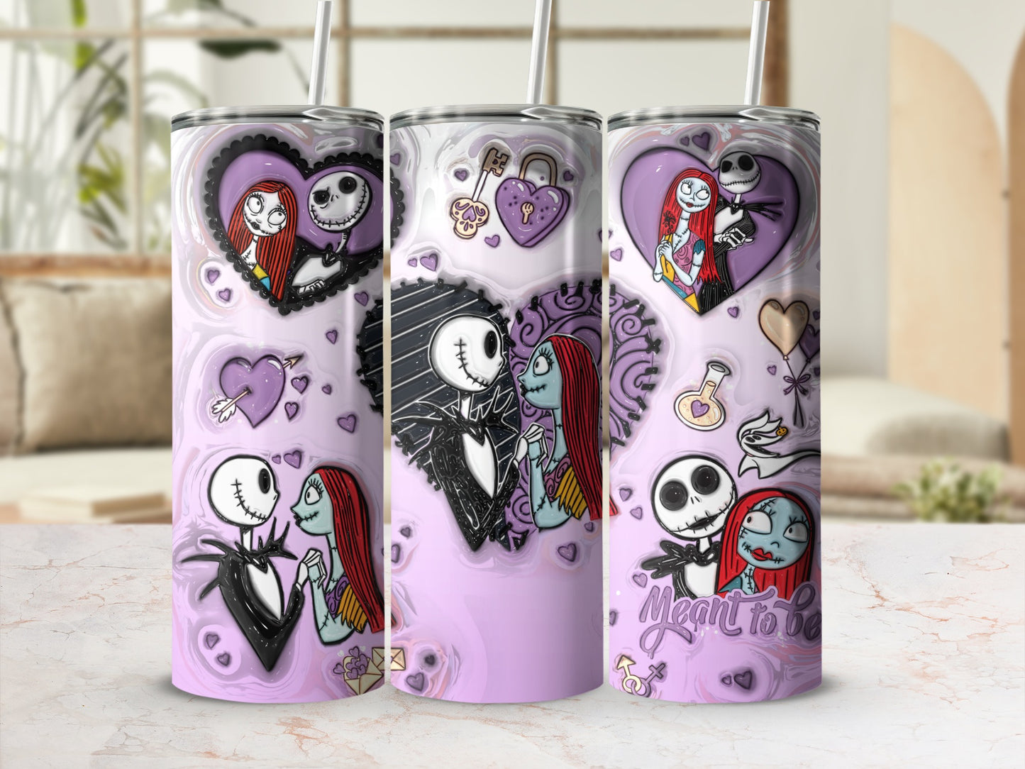 Halloween Romance Tumbler with Timeless Love Design