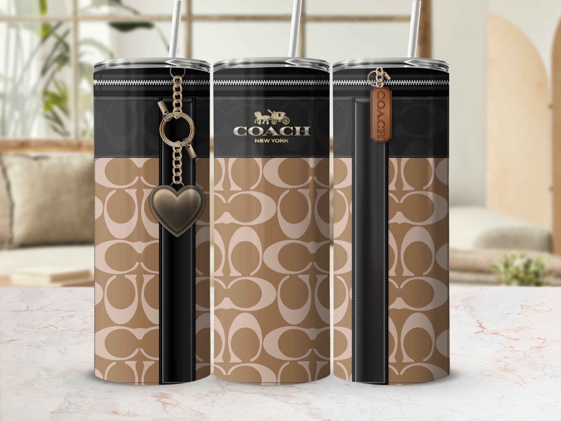 Stylish Coach New York Branded Travel Mug Tumblers