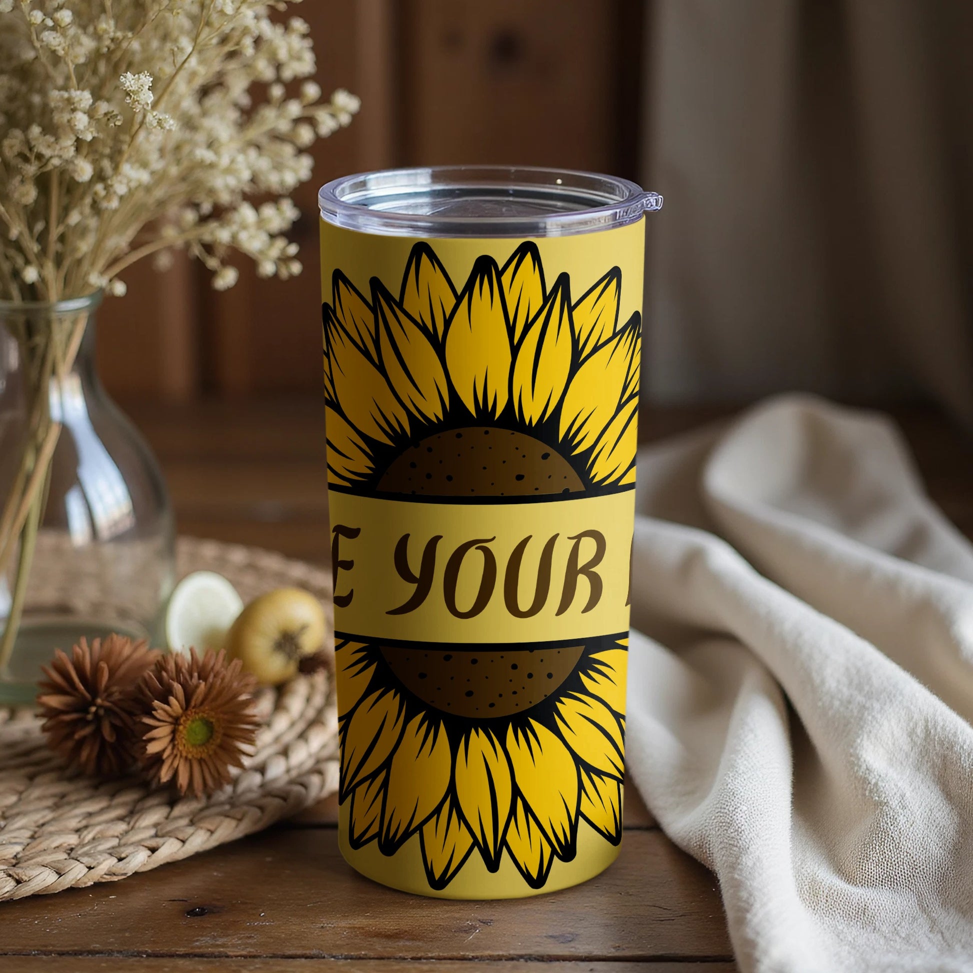 Radiant Yellow Sunflower Graphic Tumbler for All Seasons