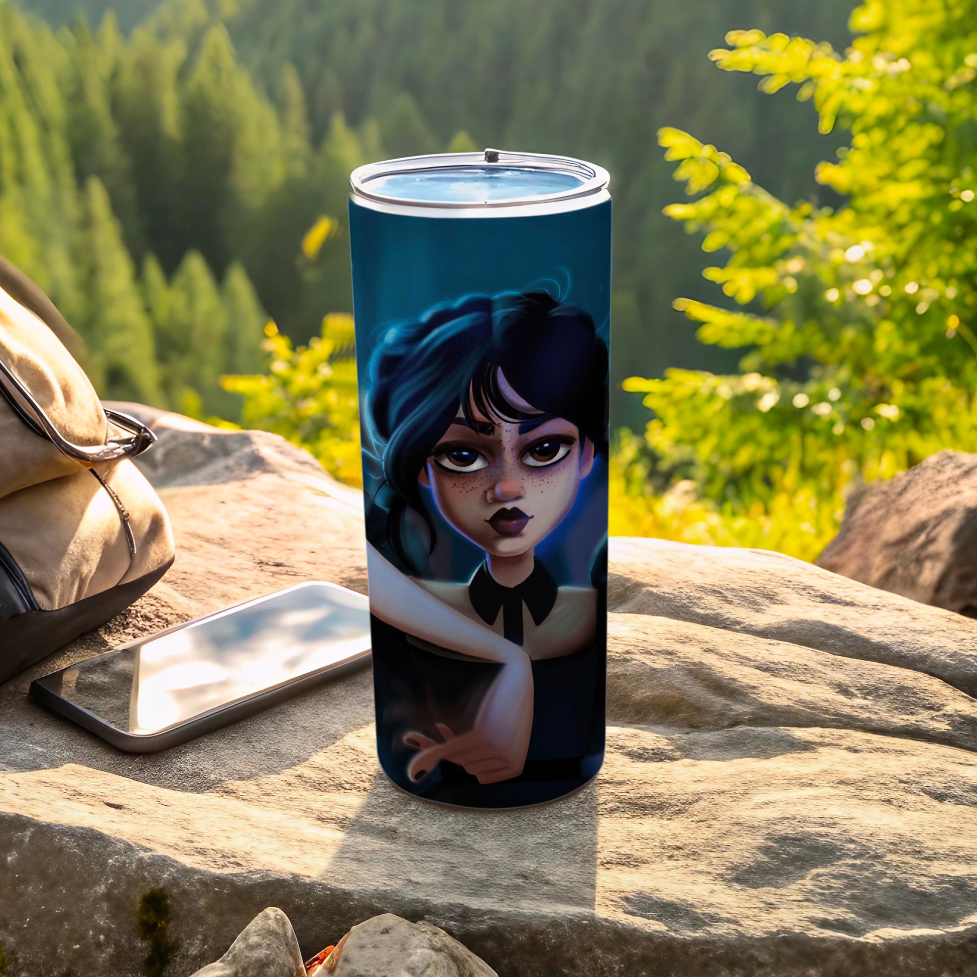 Dark Haired Character Art Tall Tumbler Cup