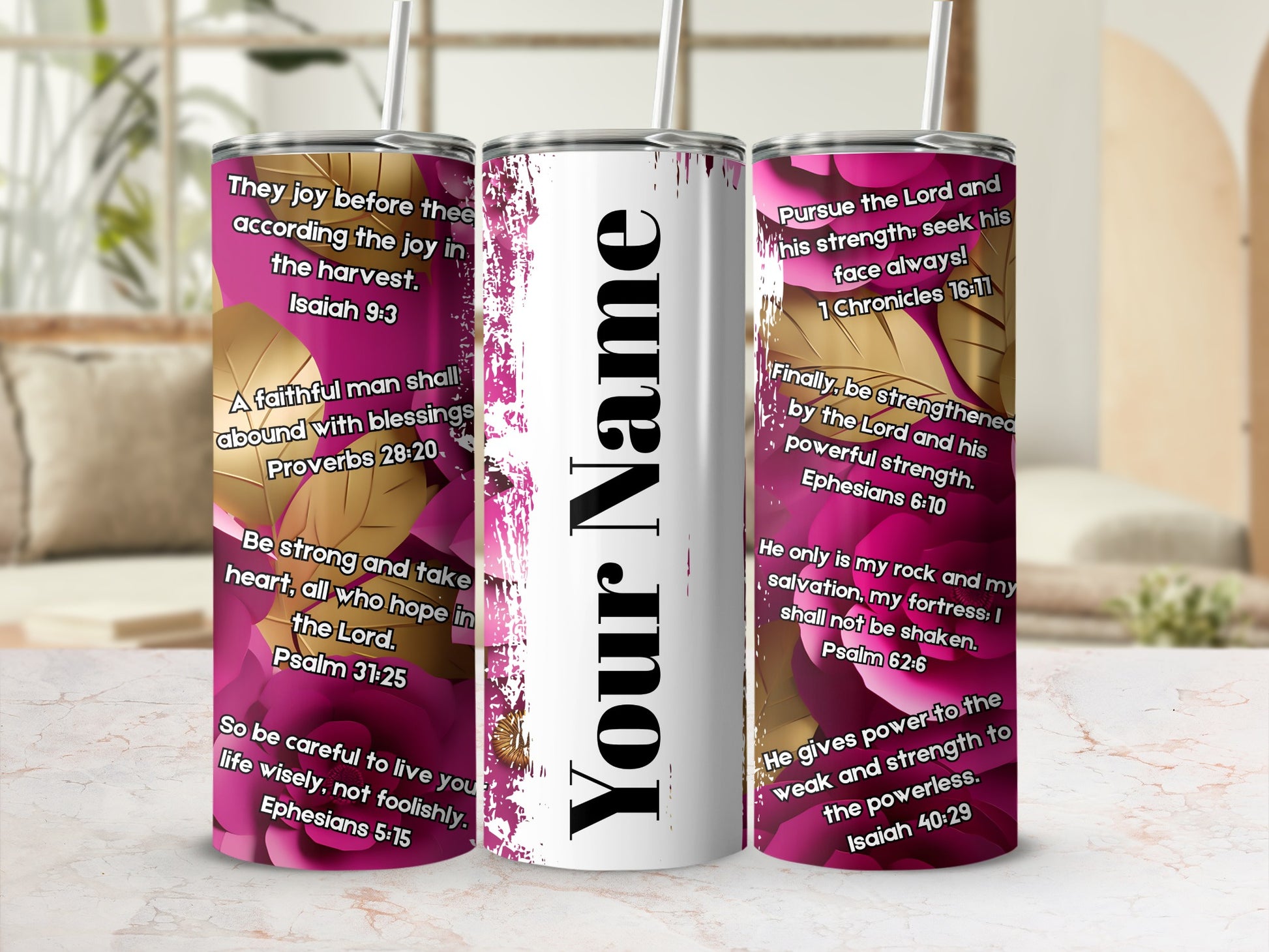 Customizable Christian Inspirational Quotes Tumbler