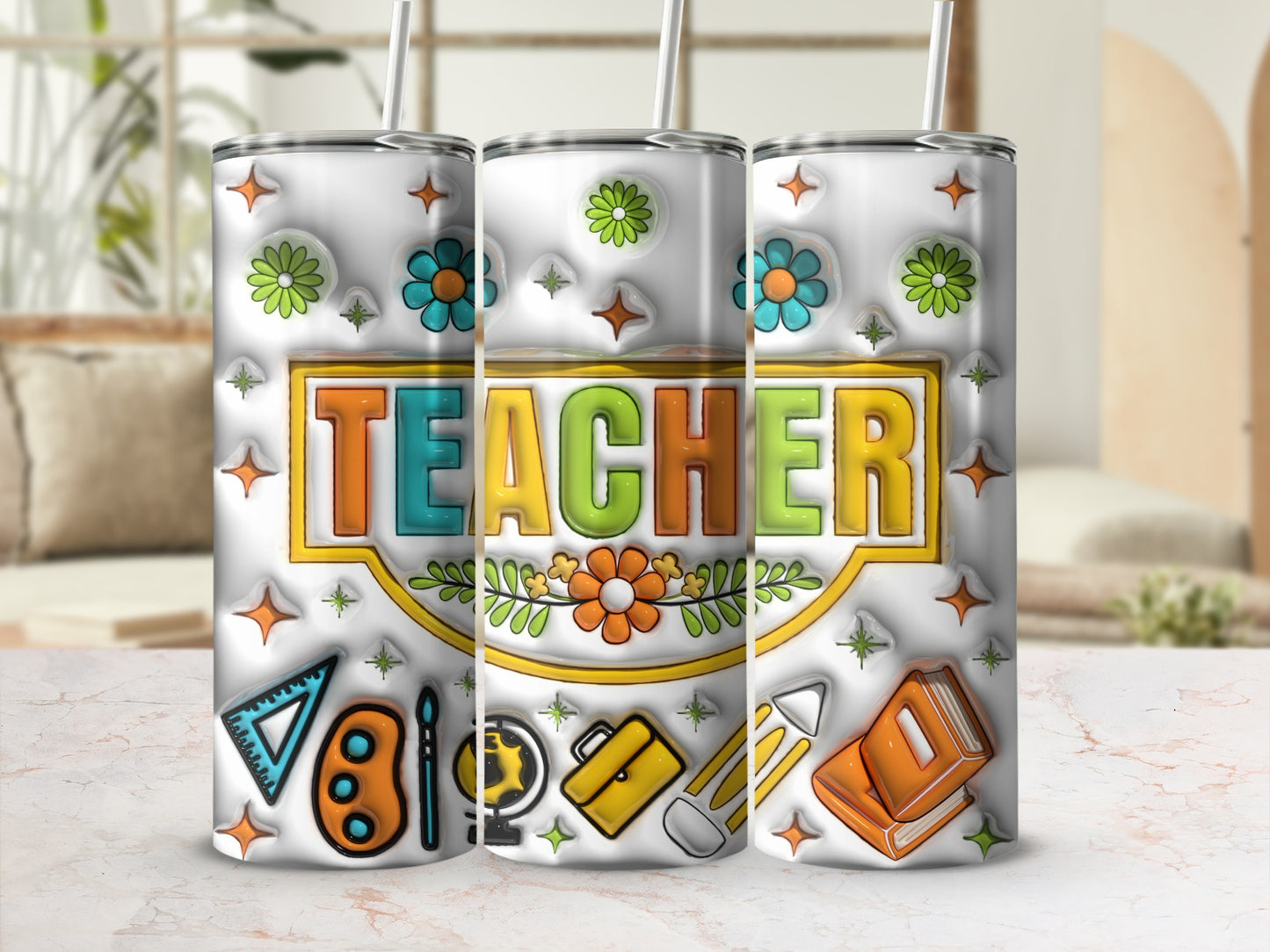 Teacher Appreciation Day Back To School Pattern Tumblers