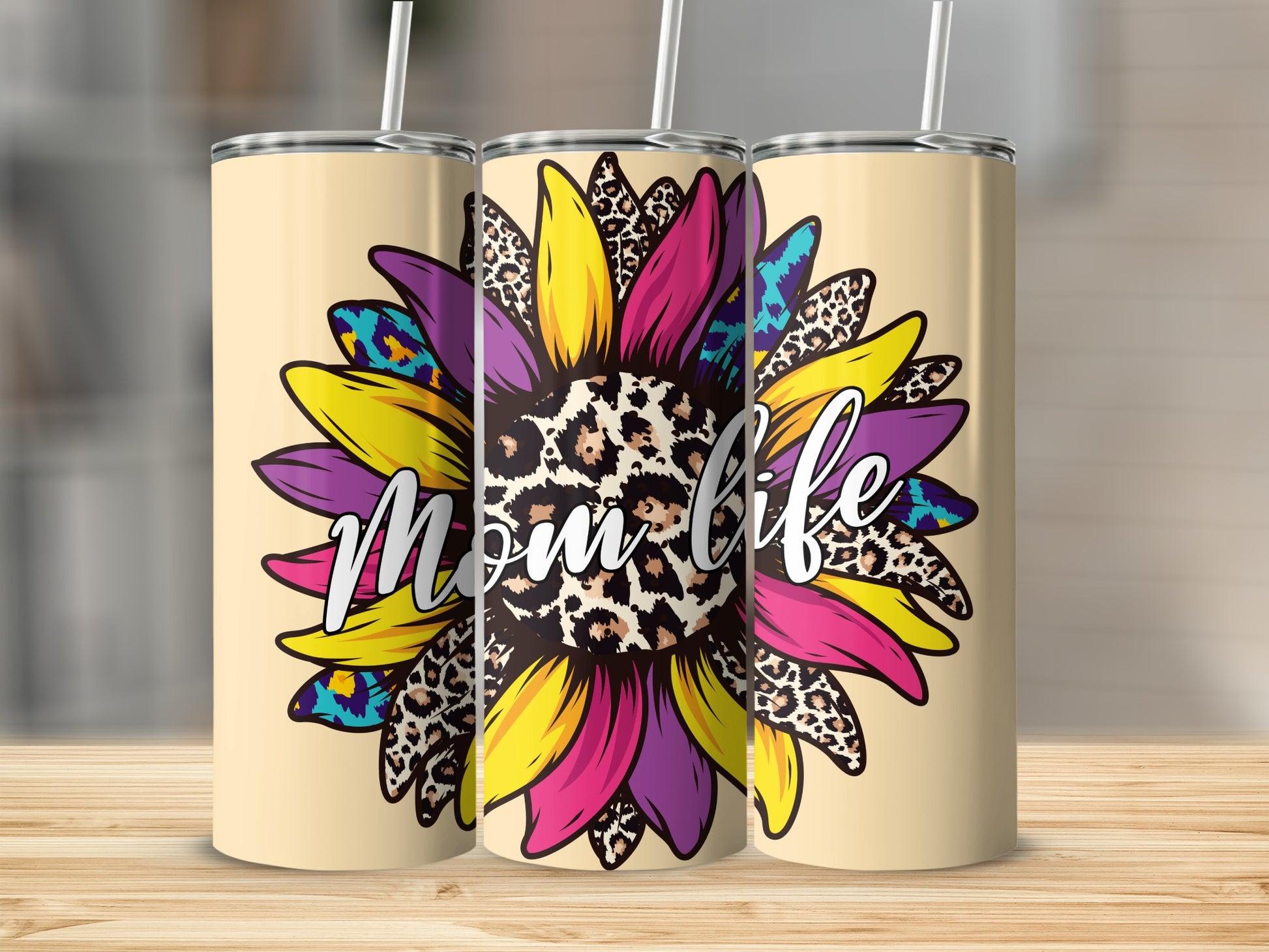 Colorful Mom Life Sunflower Tumbler Product