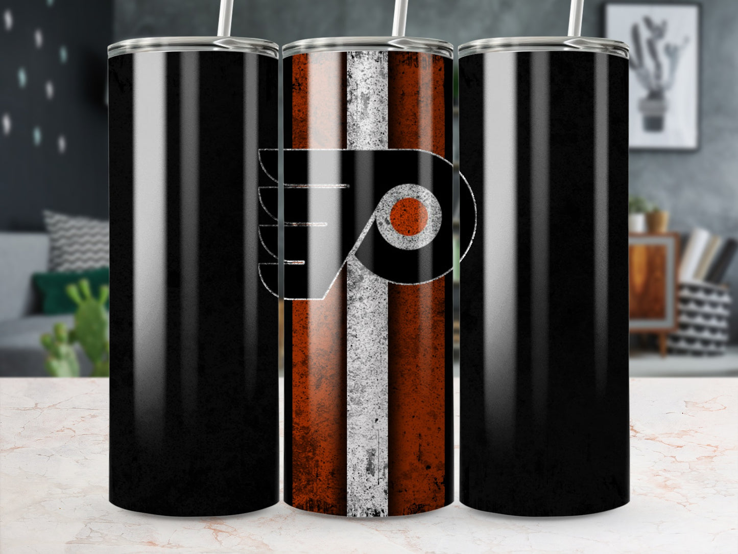 Sporty Stainless Steel Tumblers with Unique Team Logo Design