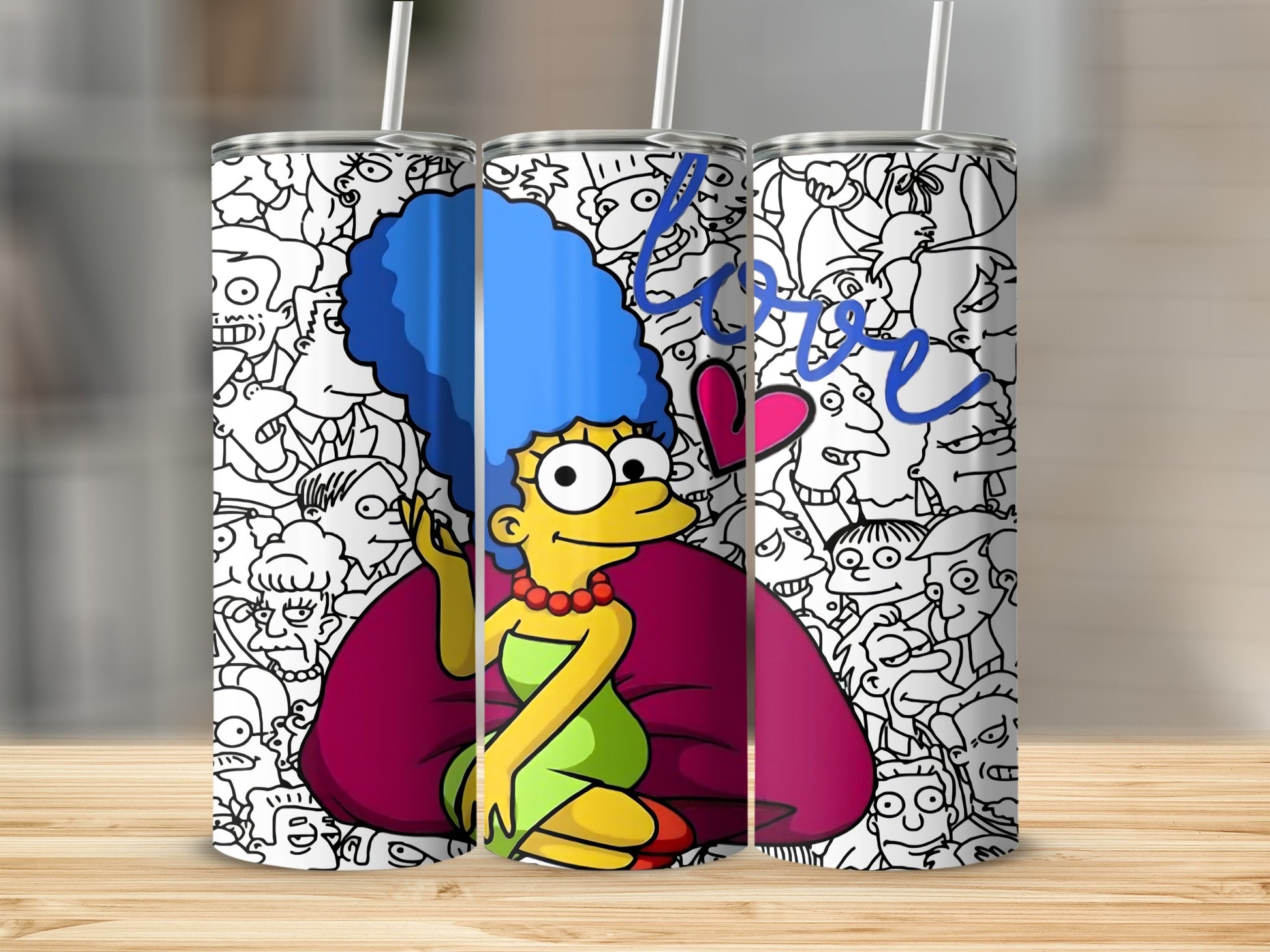 Cartoon Character Design with Love Graphic Tumbler