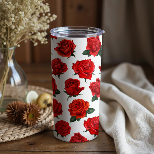 Stunning Roses Patterned Red Roses Tumbler Product