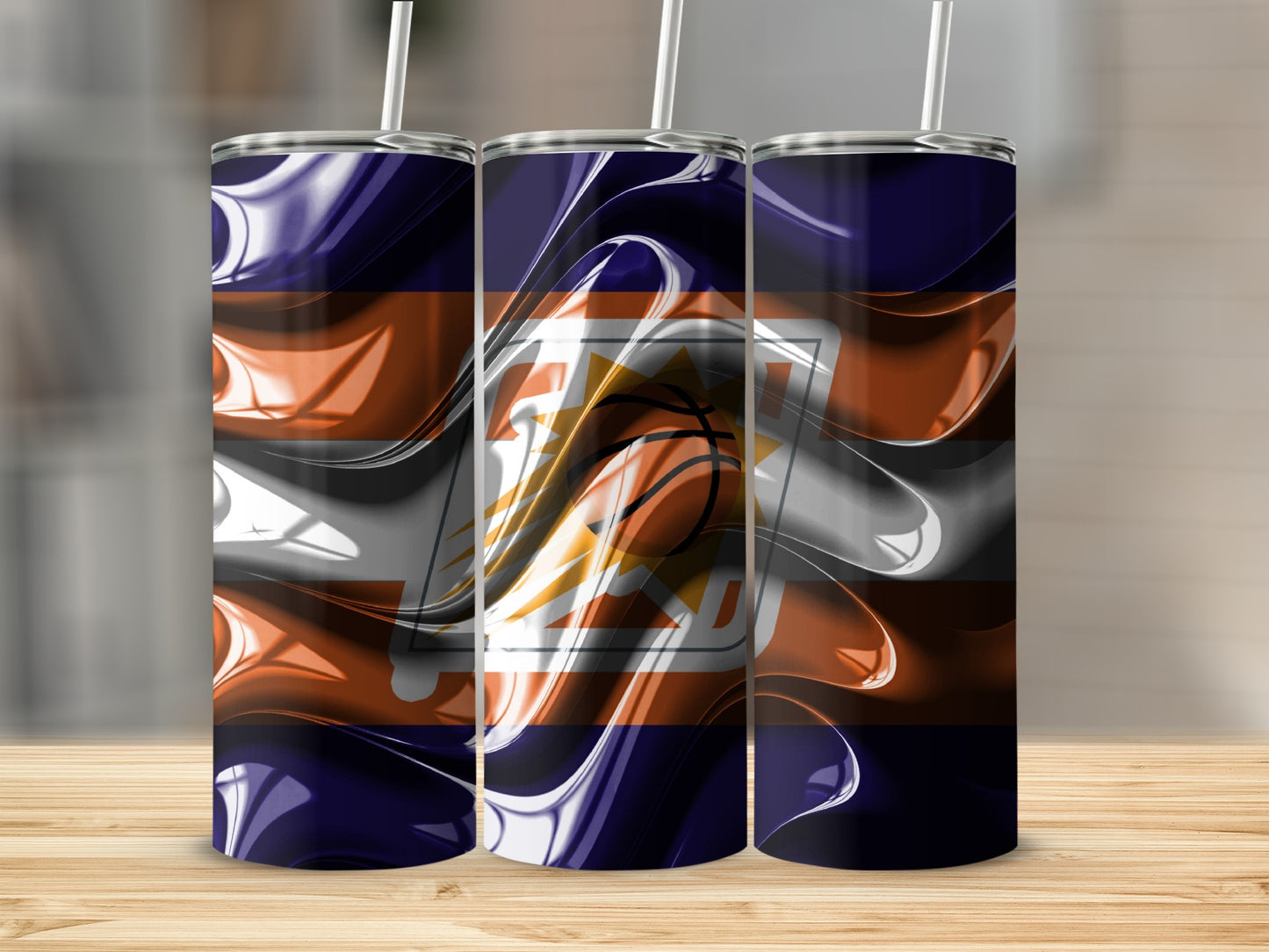 Phoenix Suns Basketball Team Artistic Abstract Design Tumblers