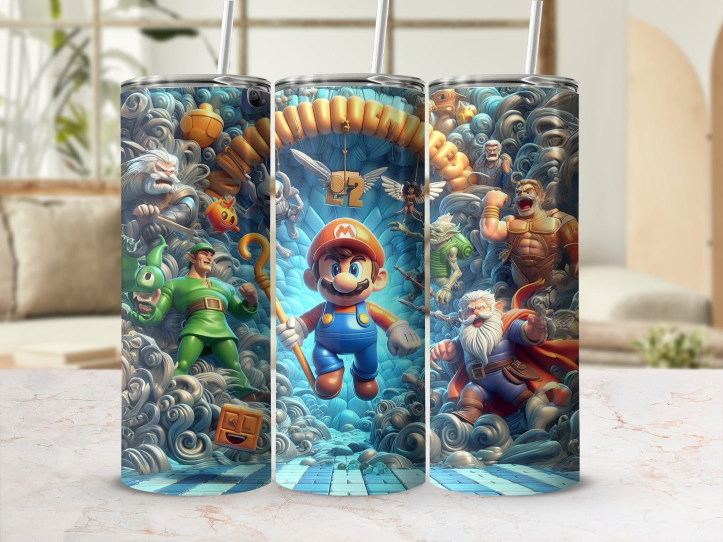 Fantasy Adventure Characters Illustrated Tumbler