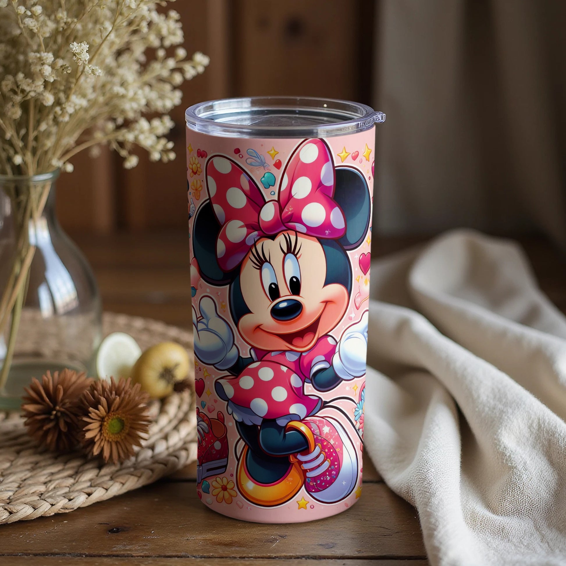 Minnie Mouse Cute Polka Dot Bow Art Tumbler Product