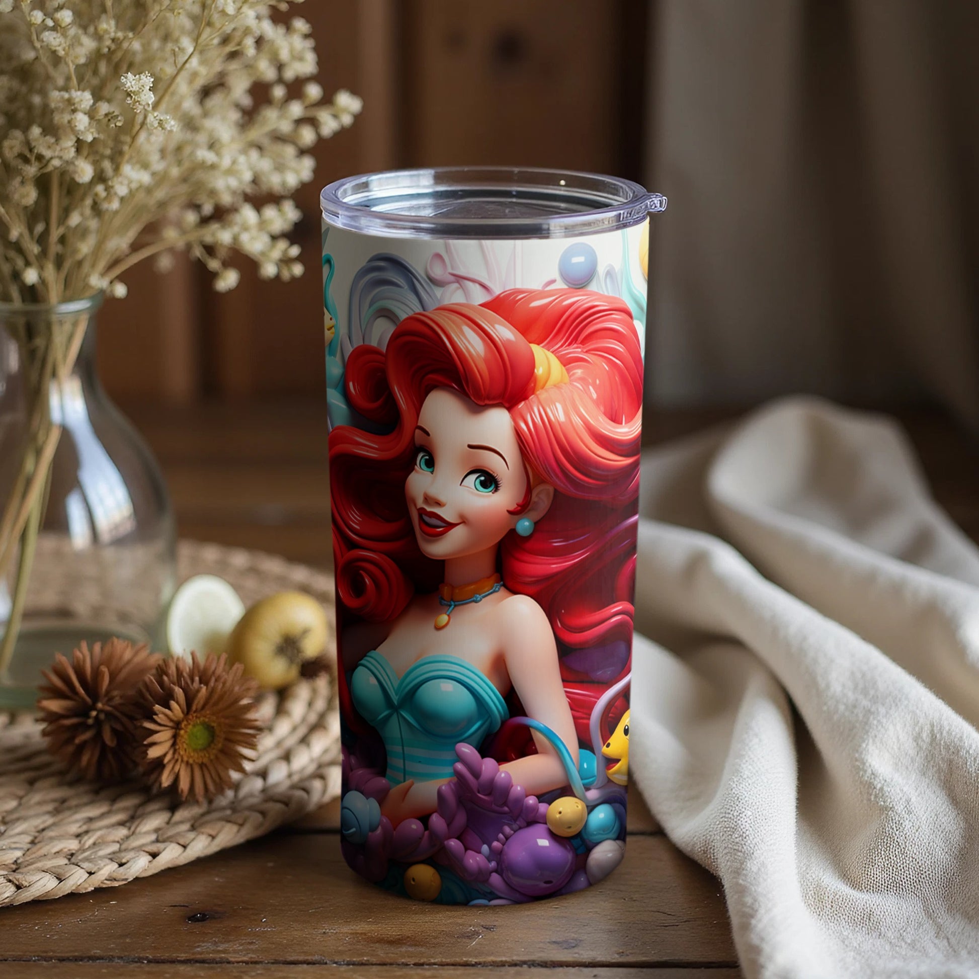 Vibrant Redhead Character Design Insulated Cup