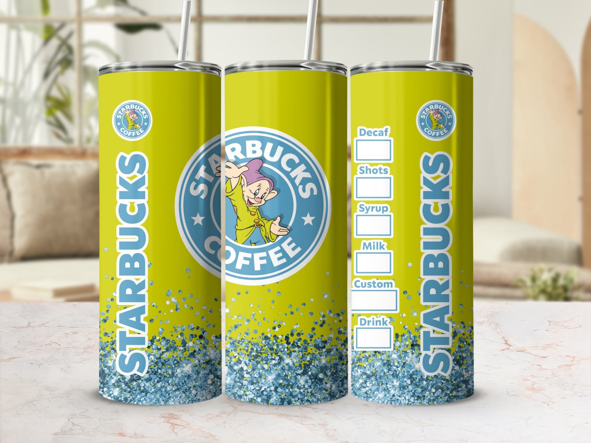 Starbucks Coffee Tumbler with Glitter Design