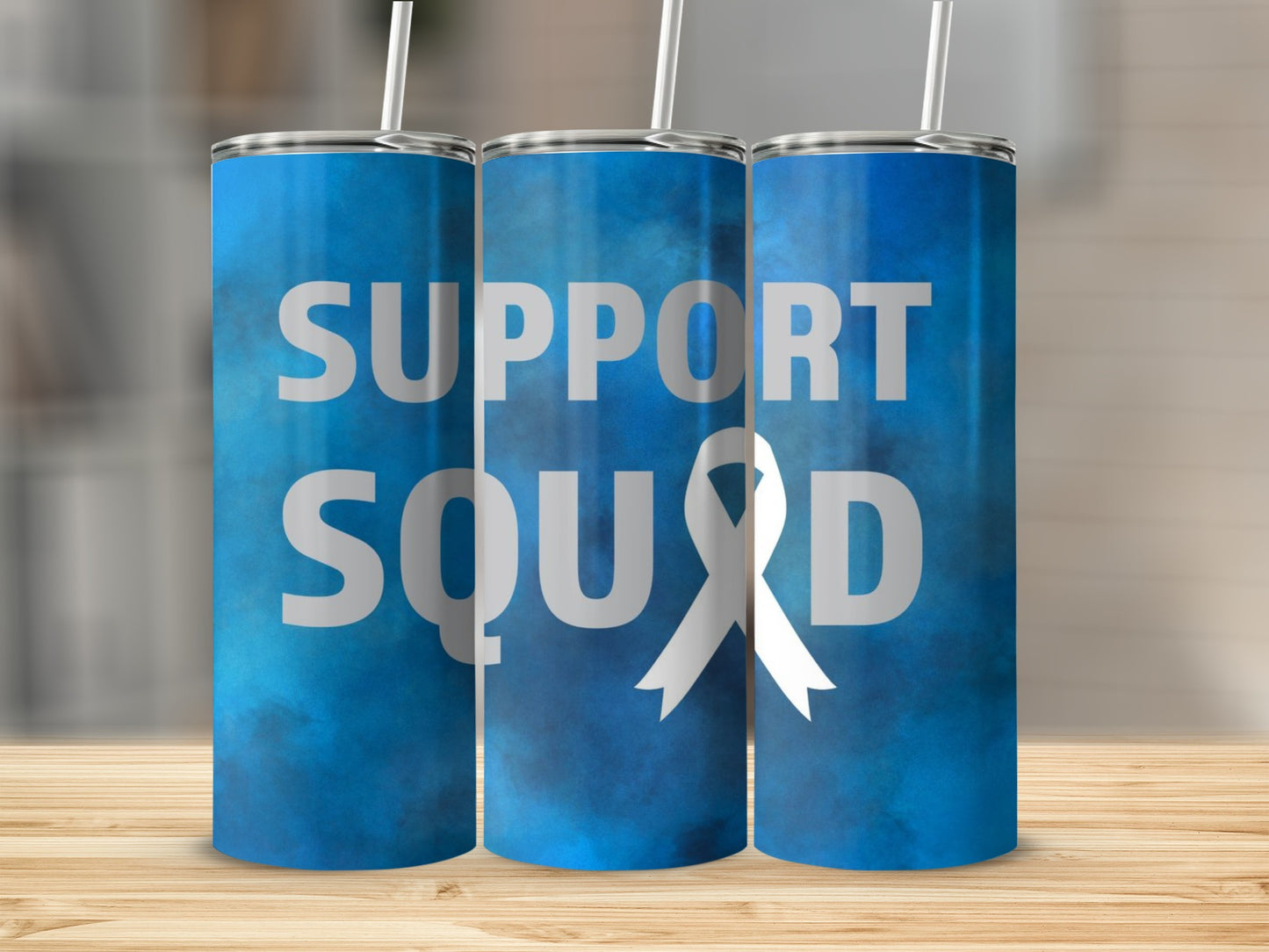 Support Squad White Ribbon Awareness Tumbler