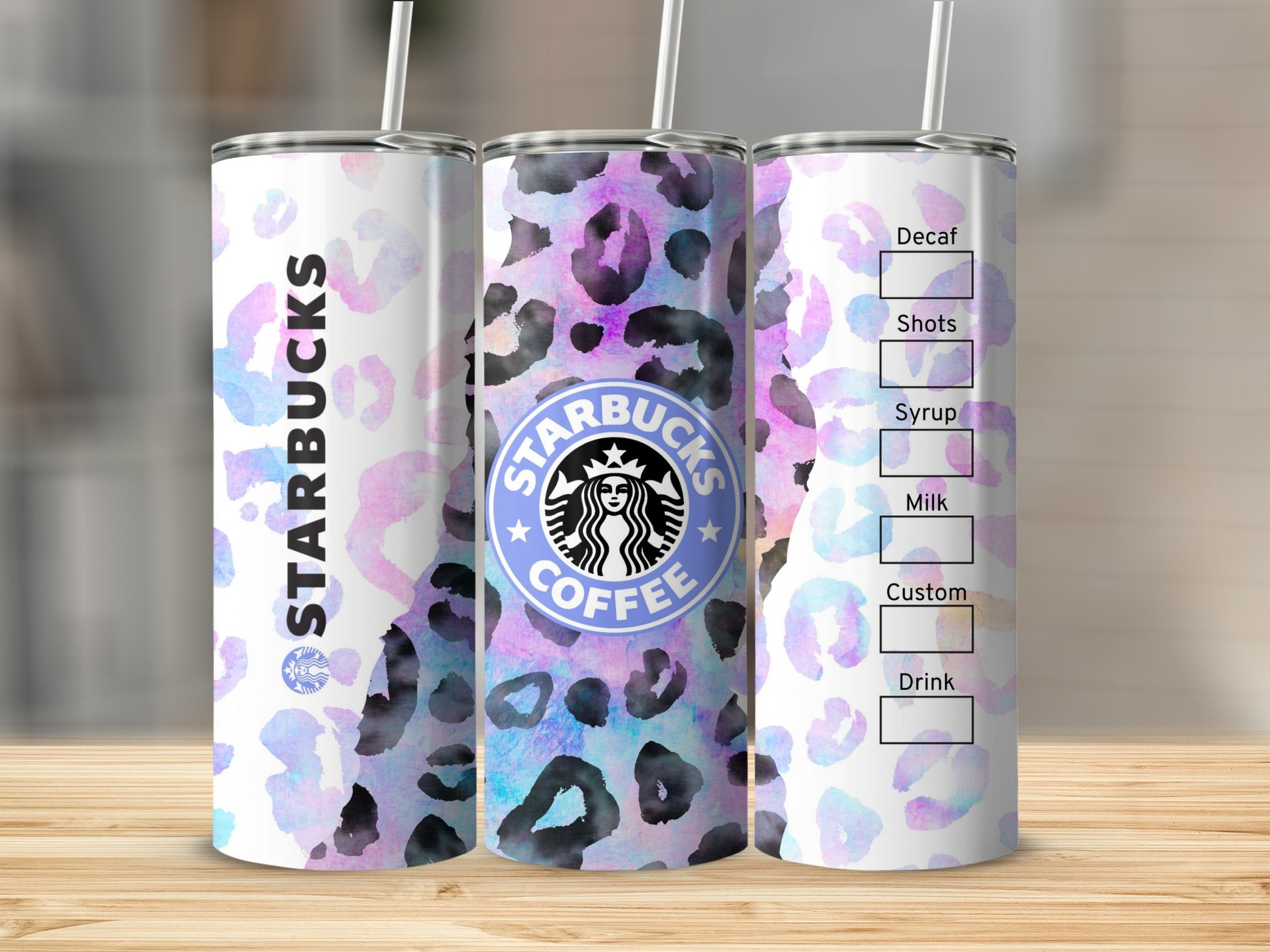Starbucks Coffee Colorful Leopard Design Tumbler