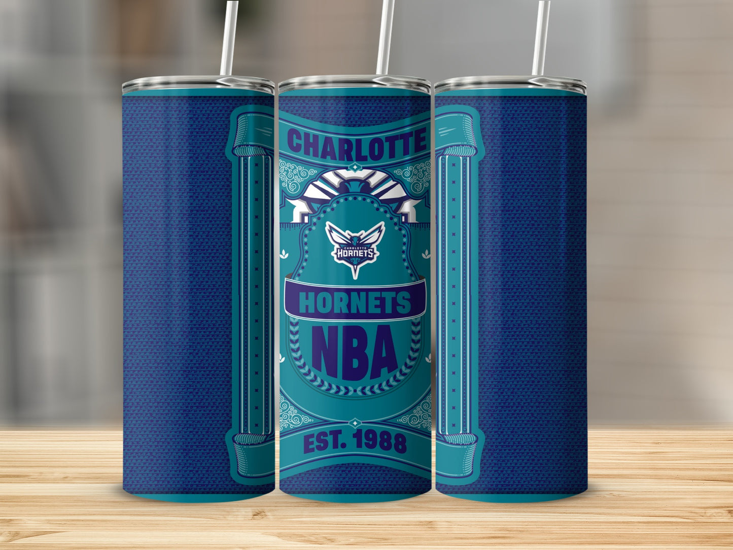 Charlotte Hornets NBA Est 1988 Vintage Design Tumbler