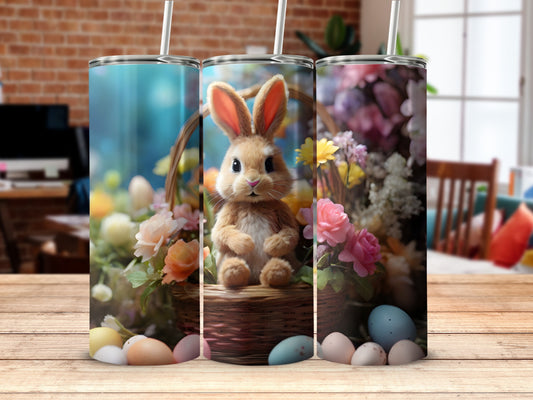Cute Easter Bunny Basket Flowers Eggs Tumbler product type