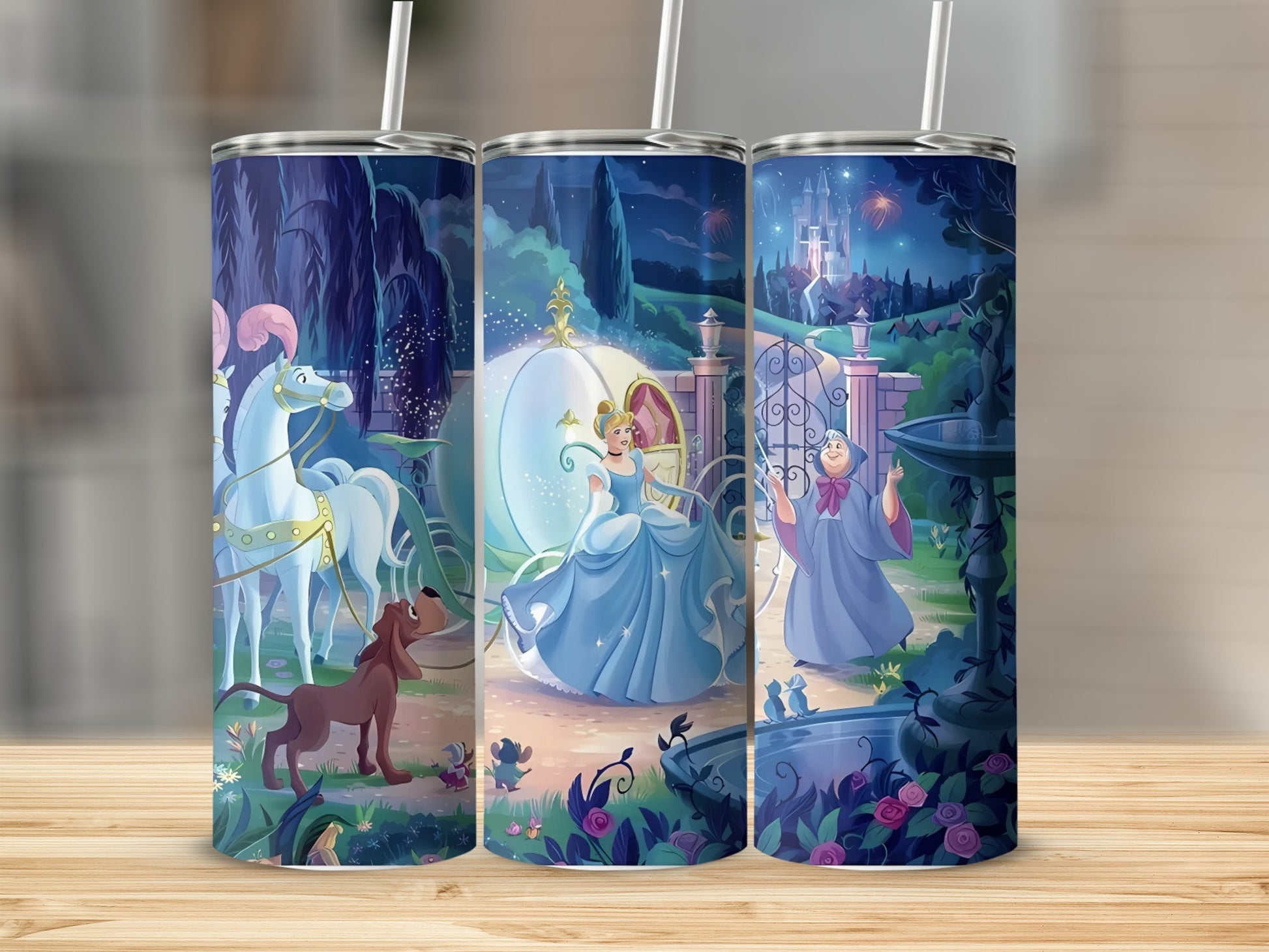 Enchanting Cinderella Theme Insulated Tumbler Cup