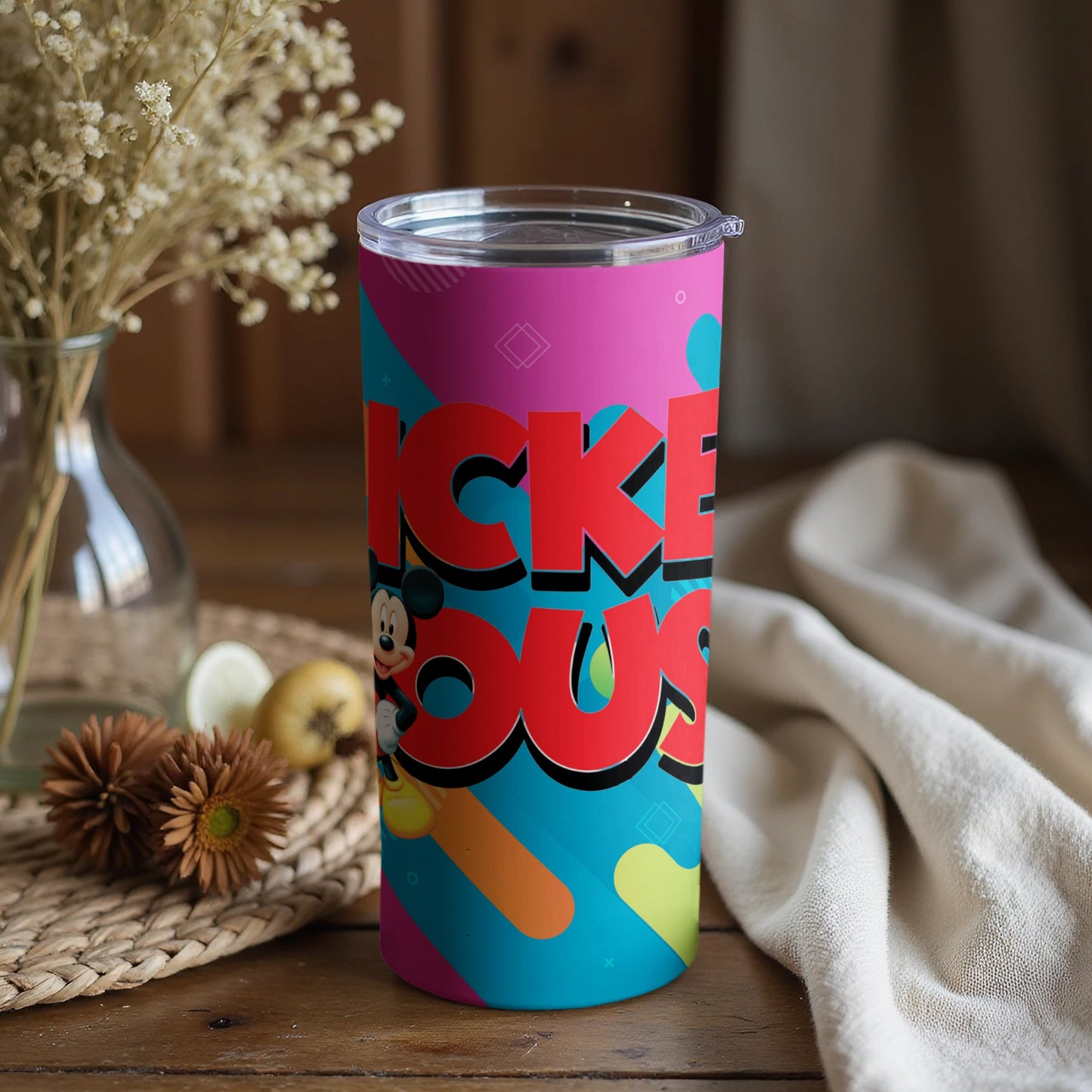Colorful Mickey Mouse Themed Tumbler Cup for All Ages