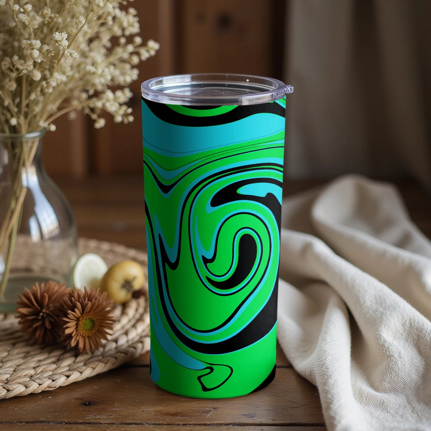 Vibrant Swirl Design Insulated Tumbler for Everyday Use