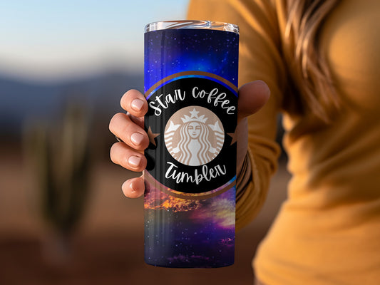 Star Coffee Tumbler with Galaxy Design Tumbler