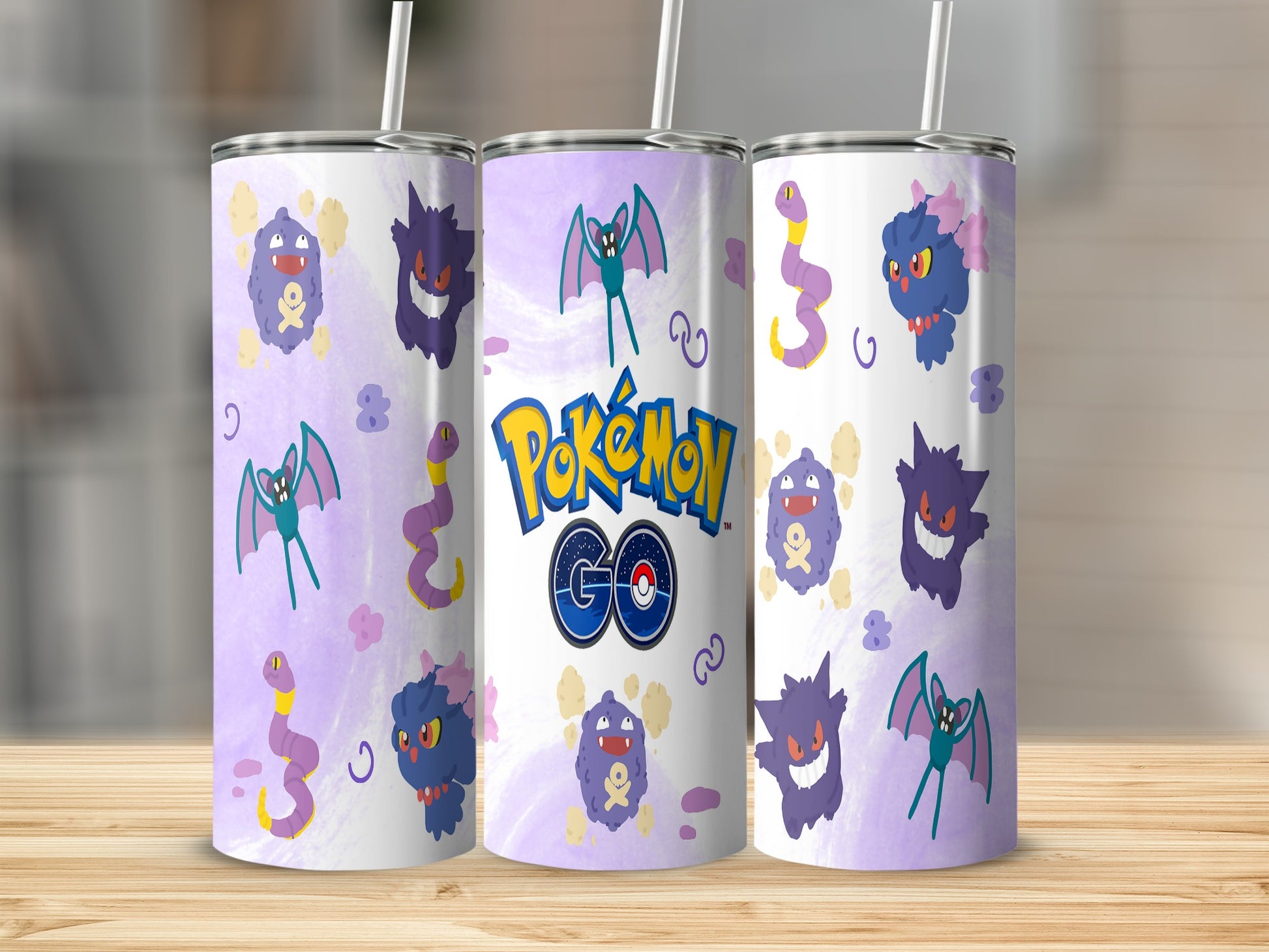 Pokemon GO Tumbler with Cute Ghost Type Characters