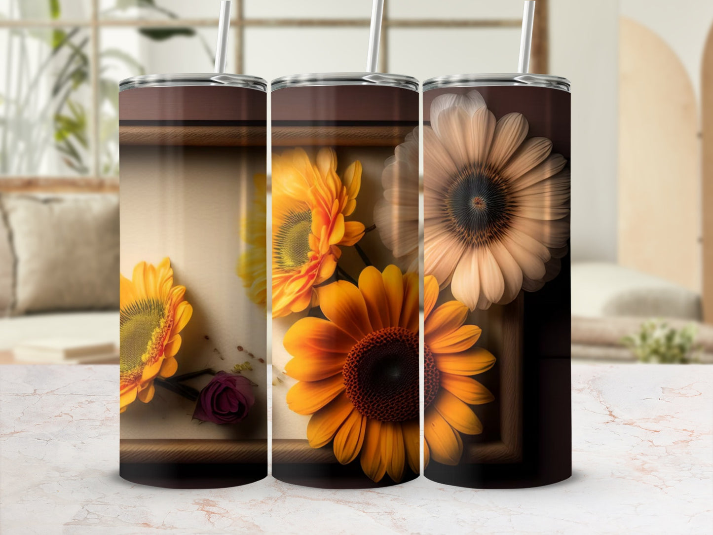 Bright Sunflowers and Daisies Travel Mug Product
