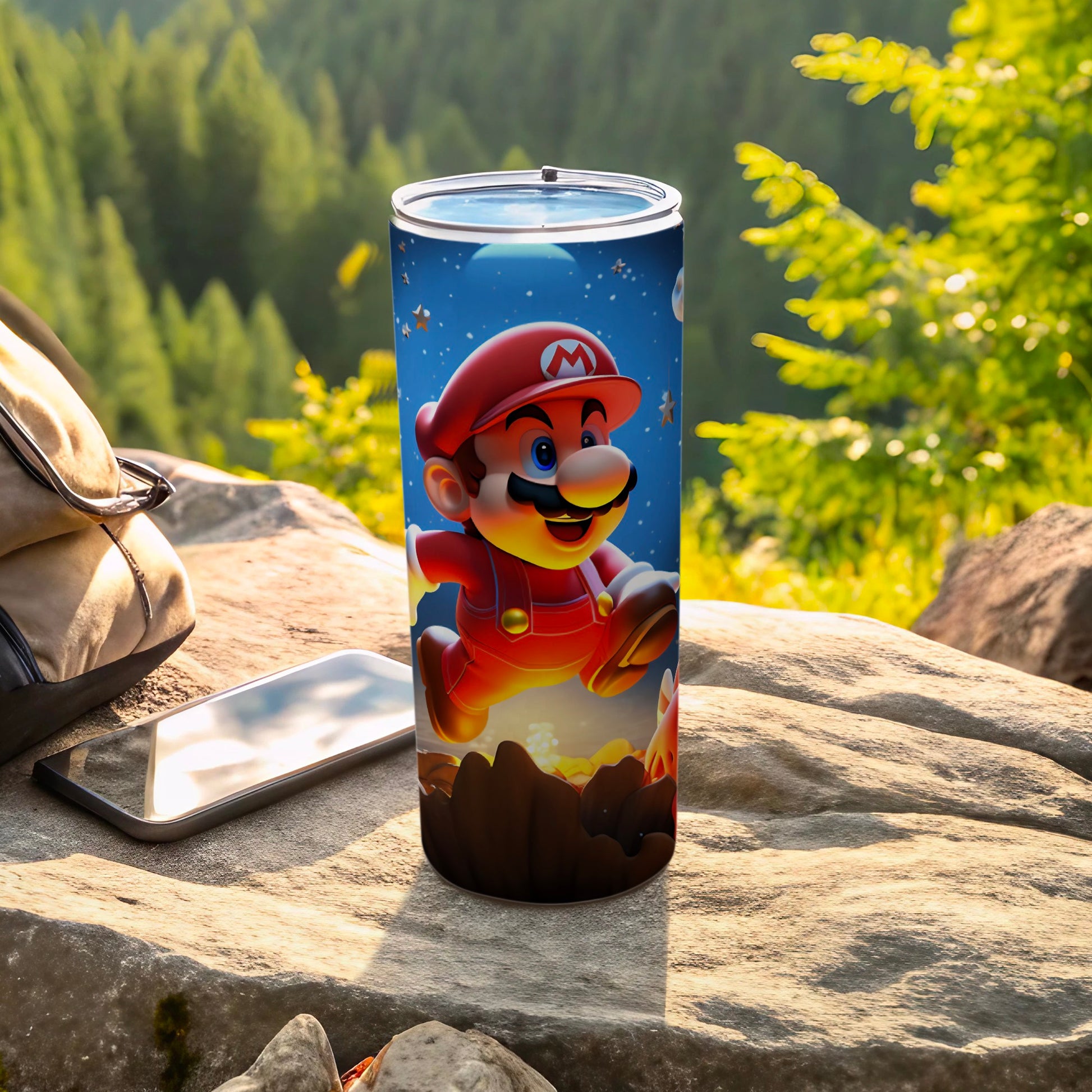 Mario Adventure Design Travel Tumbler for Gaming Fans