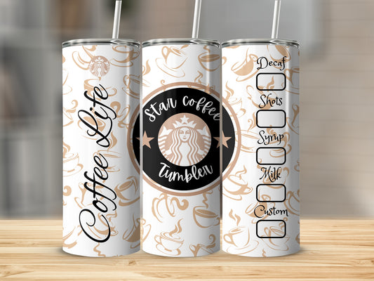 Custom Coffee Life Star Design Tumbler for Coffee Lovers