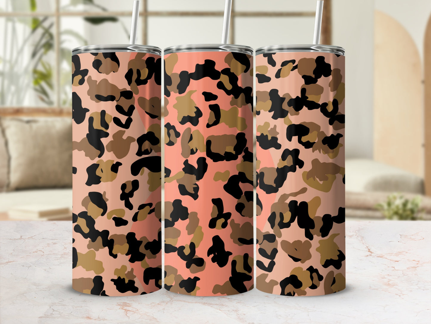 Stylish Camouflage Pattern Skinny Tumbler Cup