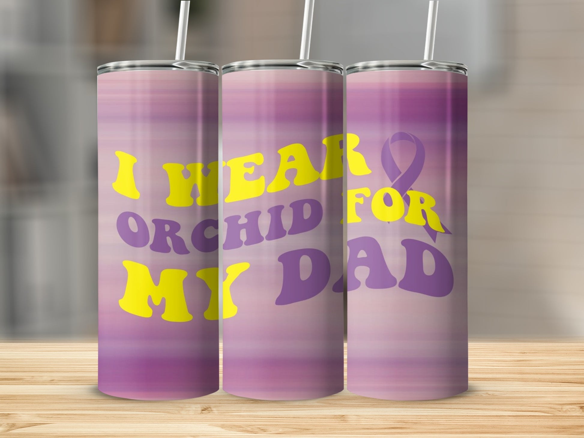 I Wear Orchid For My Dad Inspirational Tumbler