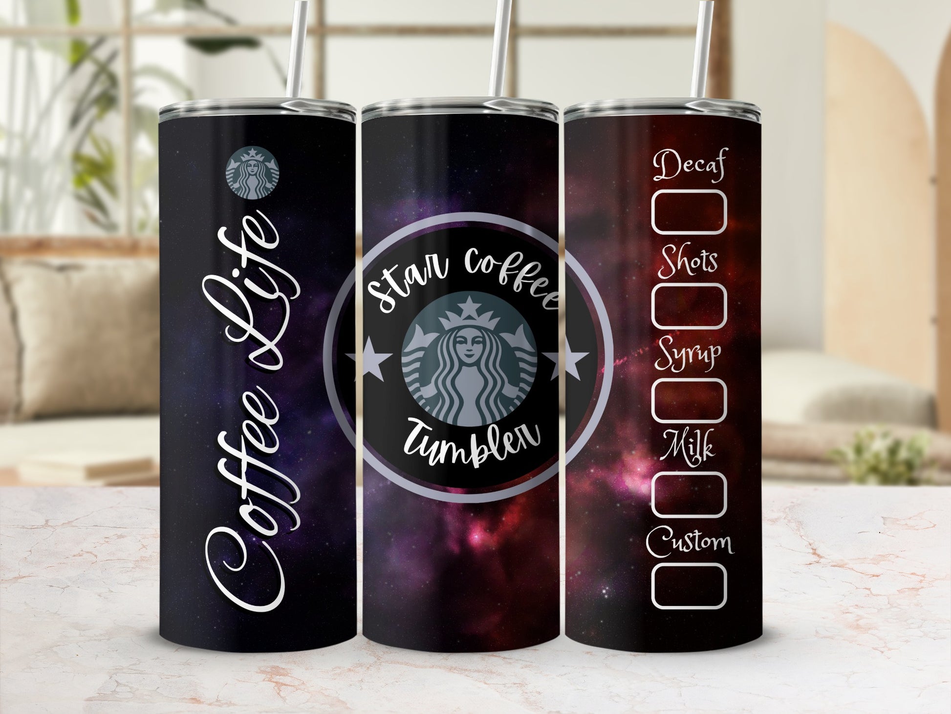 Star Coffee Life Tumbler with Customizable Options