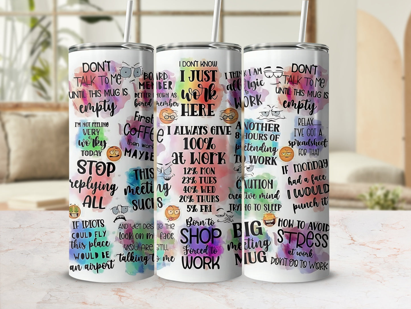 Funny Office Quotes Colorful Design Travel Mug