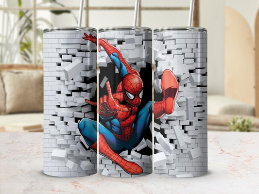 Spider-Man Breaking Through Wall Design Tumbler
