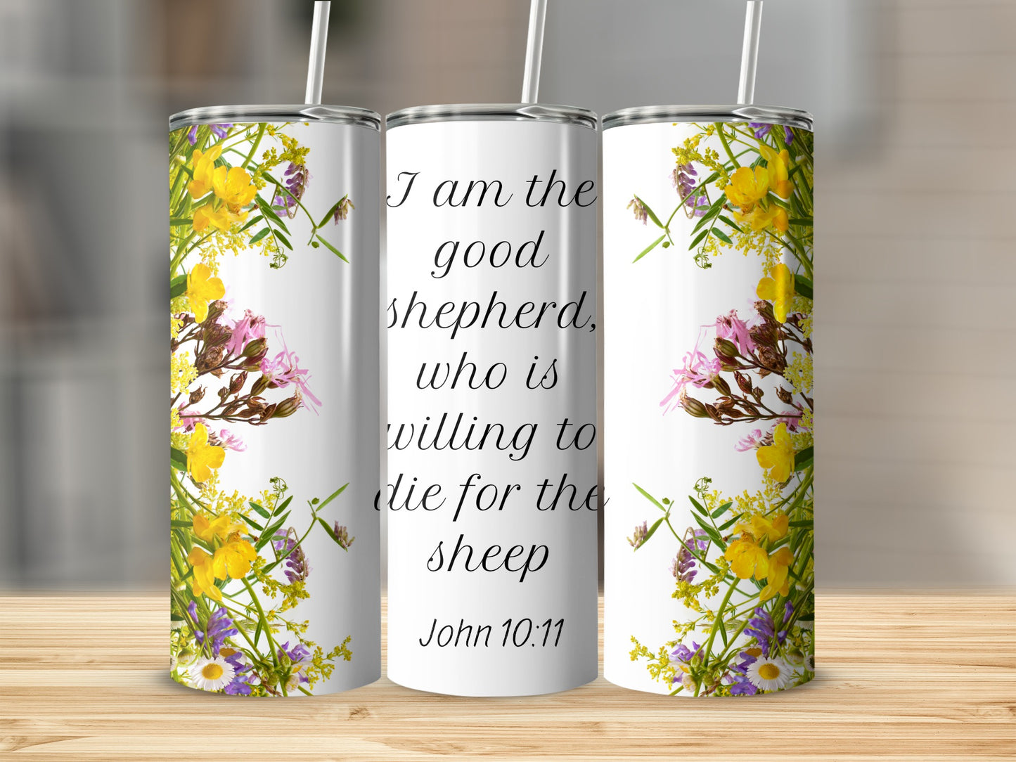 Floral John 10 11 Quote Insulated Tumbler Product