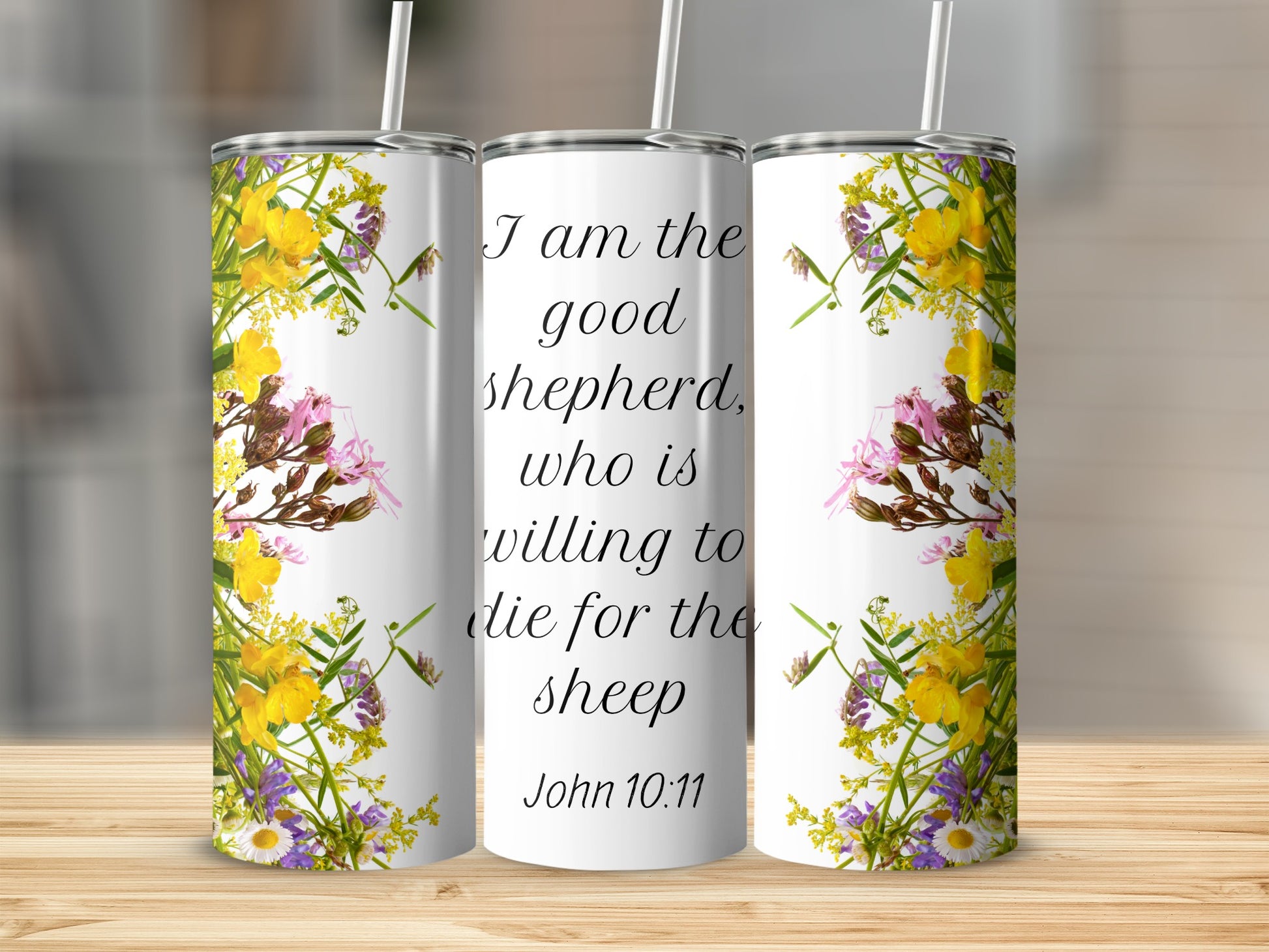 Floral John 10 11 Quote Insulated Tumbler Product