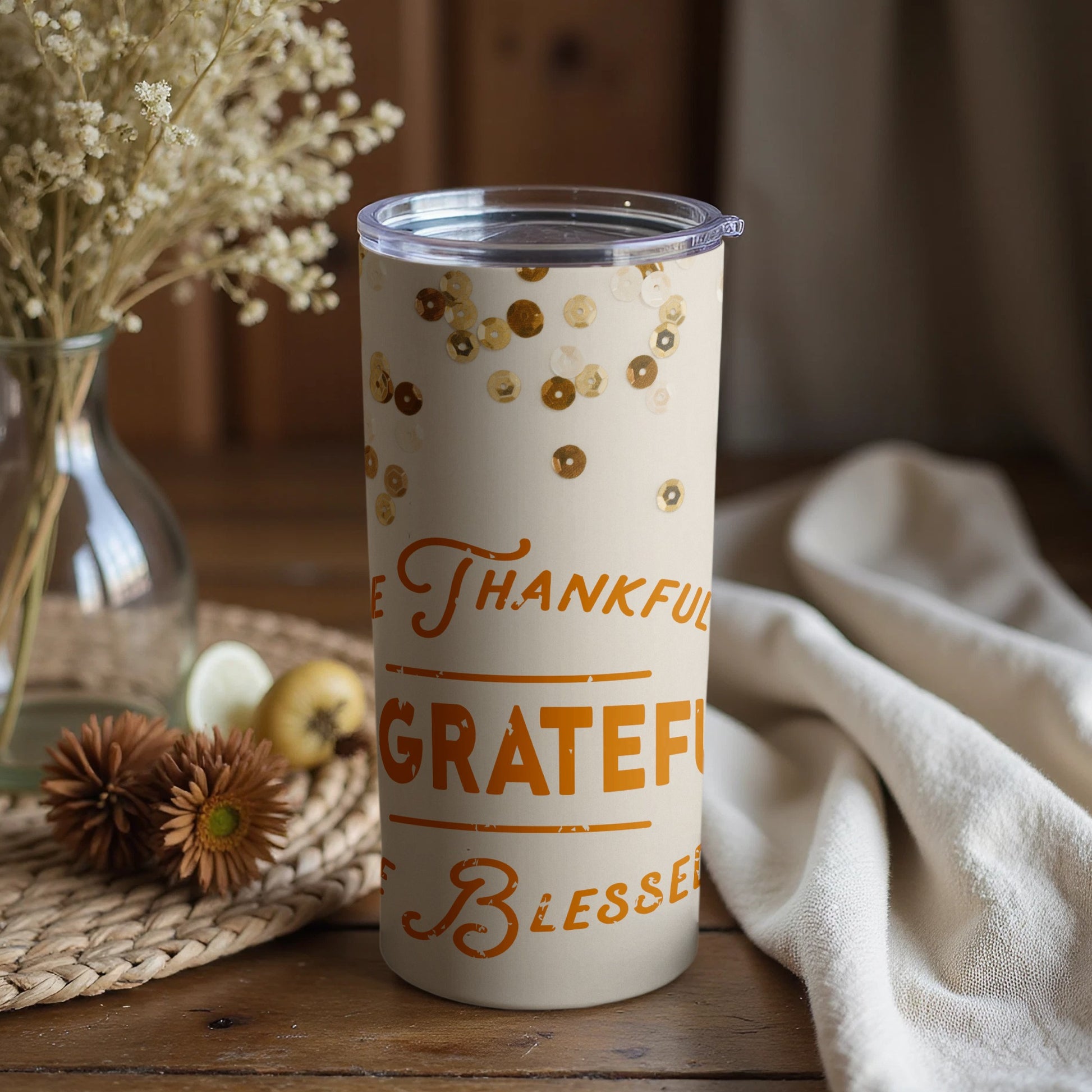 Be Thankful Grateful Blessed Travel Mug