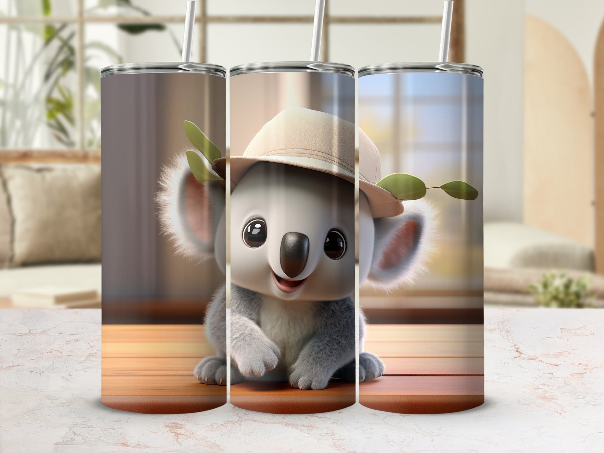 Adorable Koala with Hat Design Tumbler Product